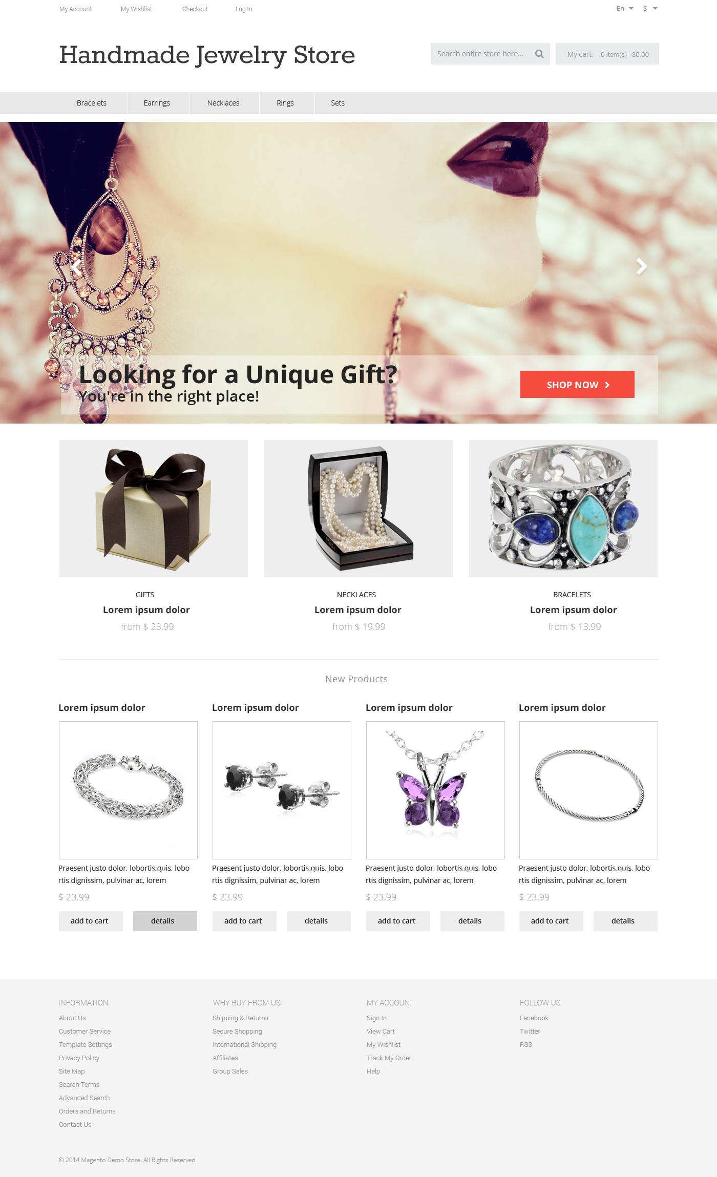 Handmade Jewelry Magento Theme