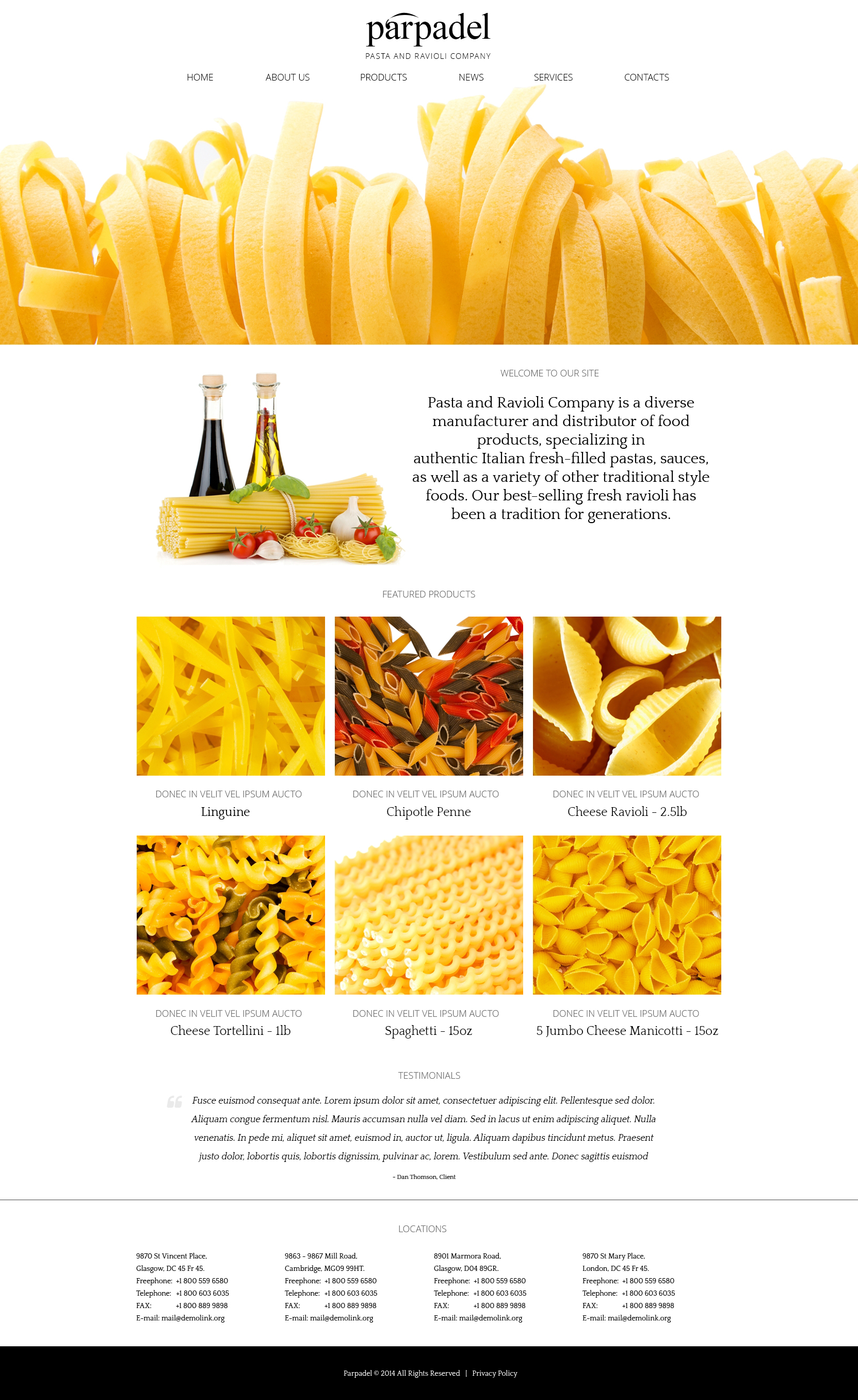 Pasta Paradise Joomla Template