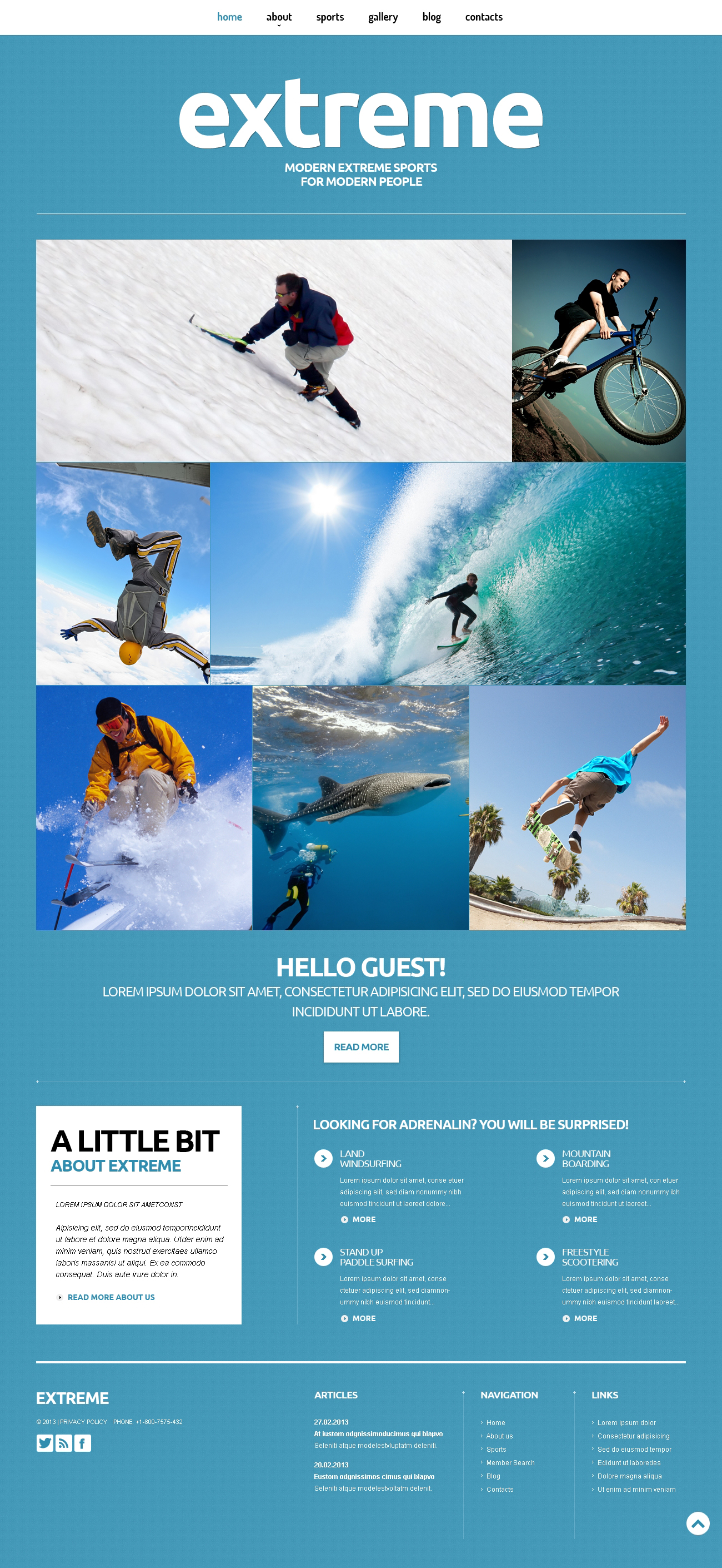 Extreme Sports Responsive Joomla Template