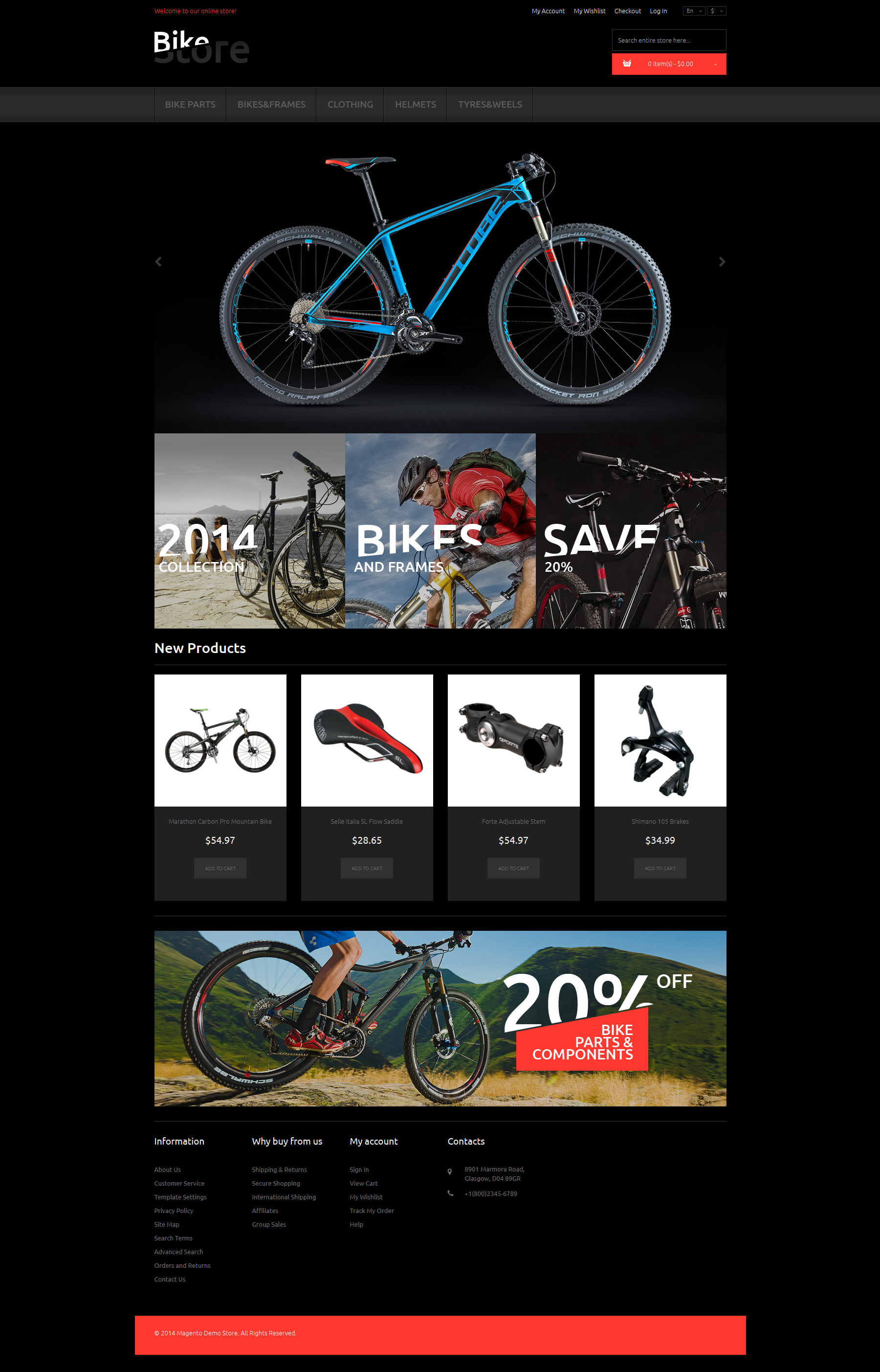 Bikes and Supplies Magento Theme