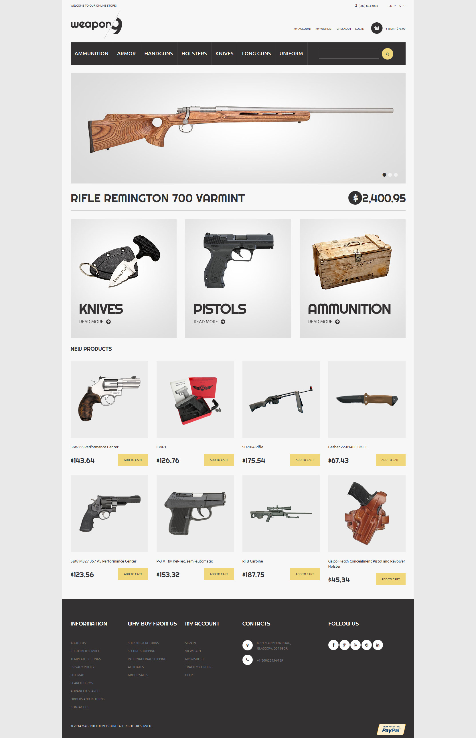 Weapons for Proper Security Magento Theme