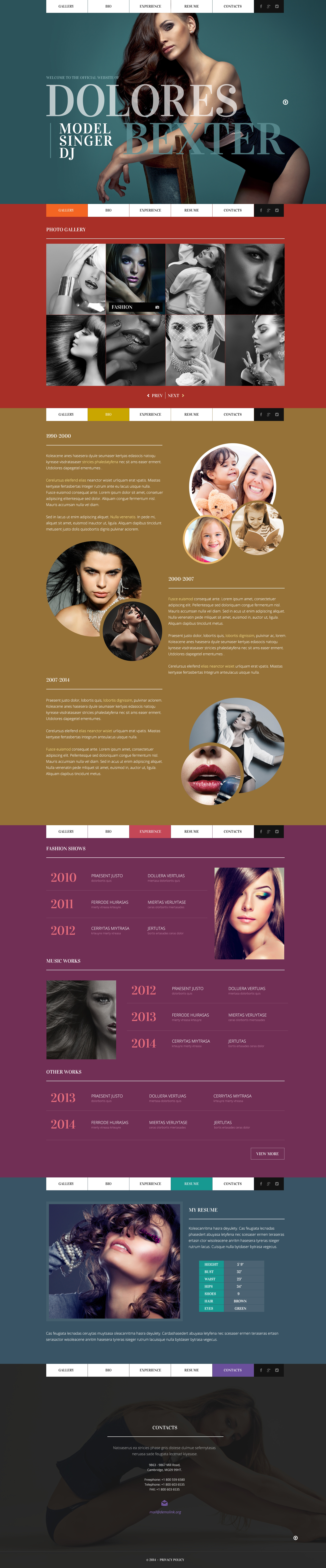 Personal Page Responsive Website Template