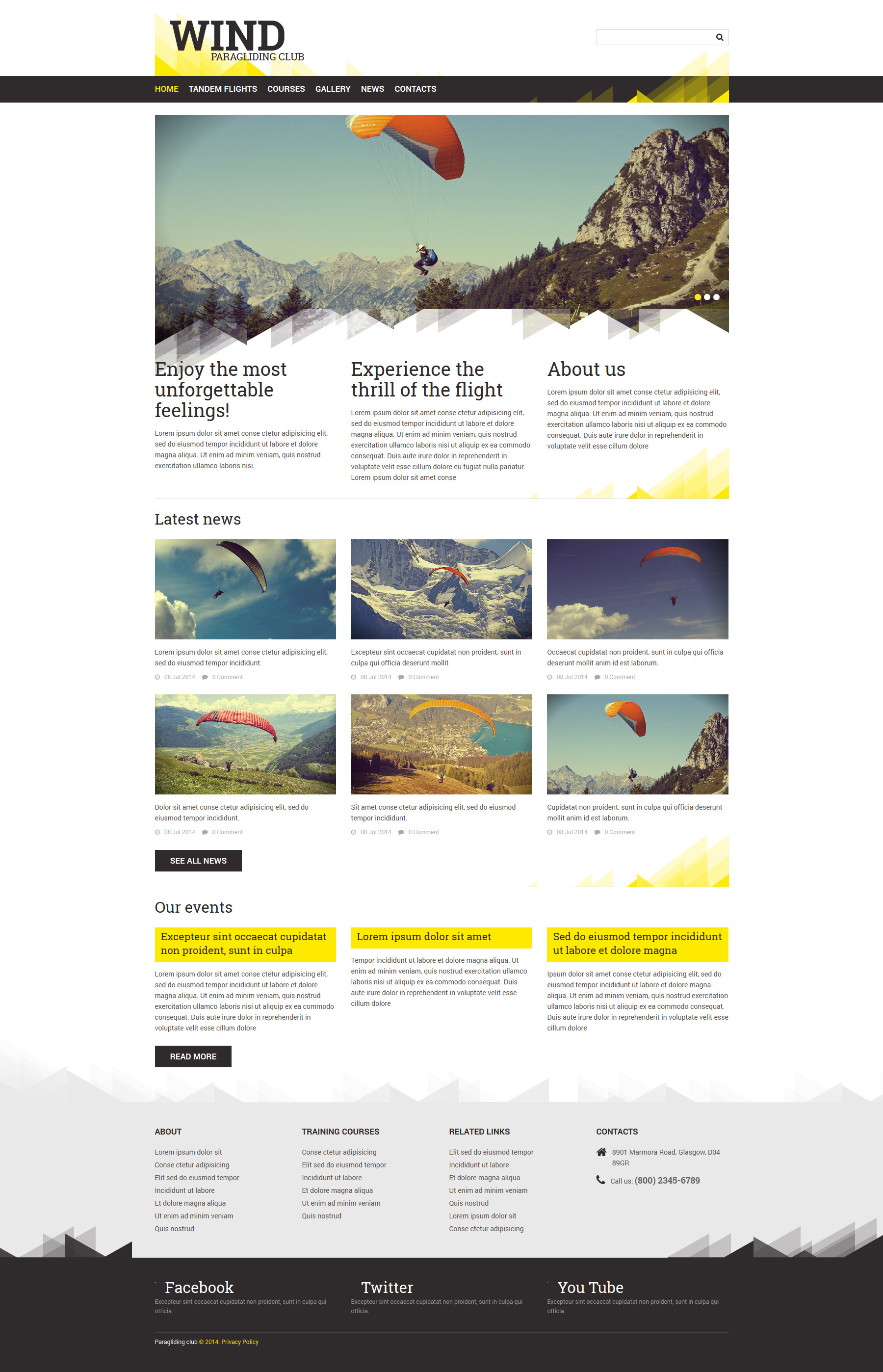 Paragliding Responsive Joomla Template