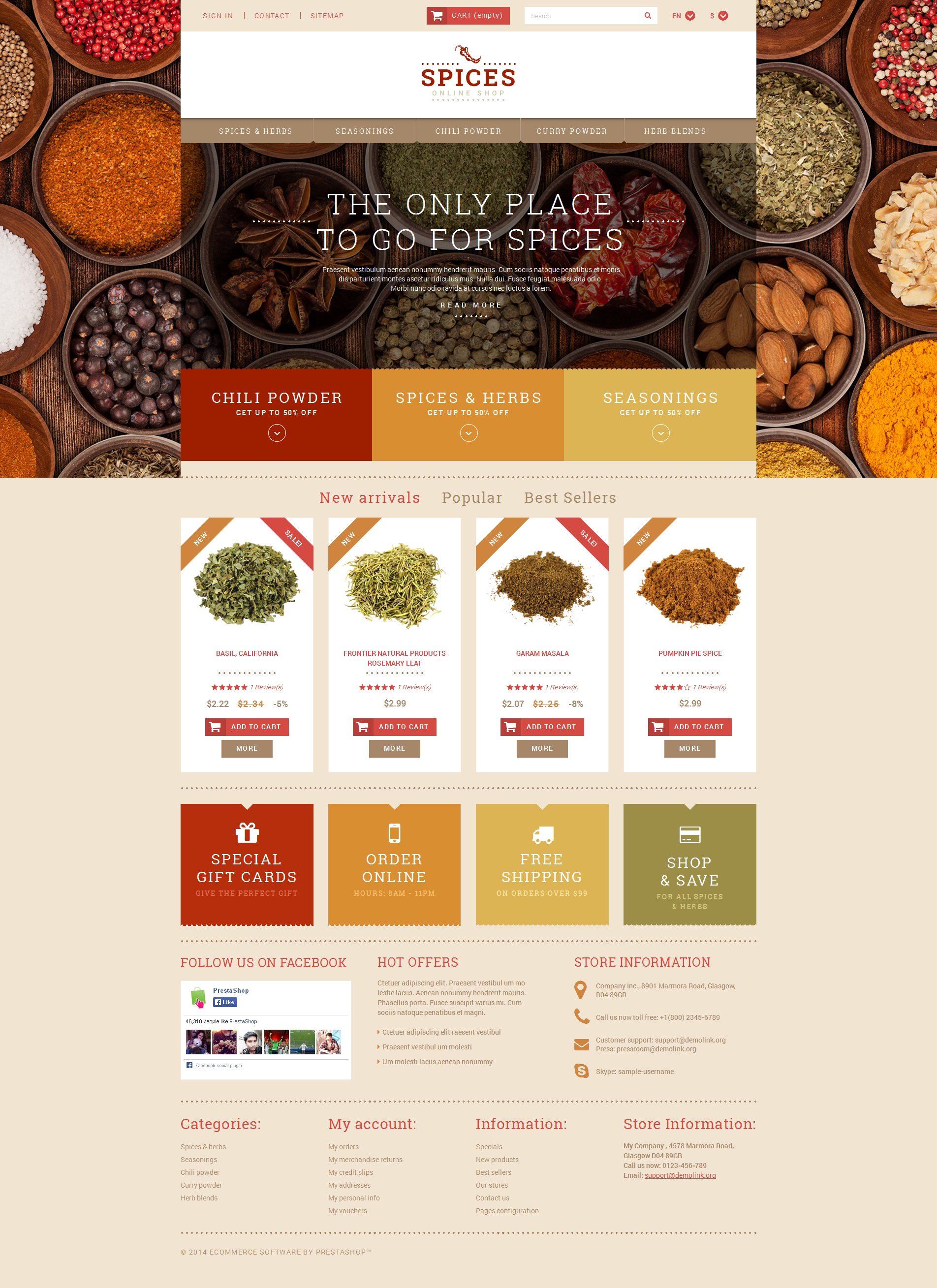 Spice Shop PrestaShop Theme