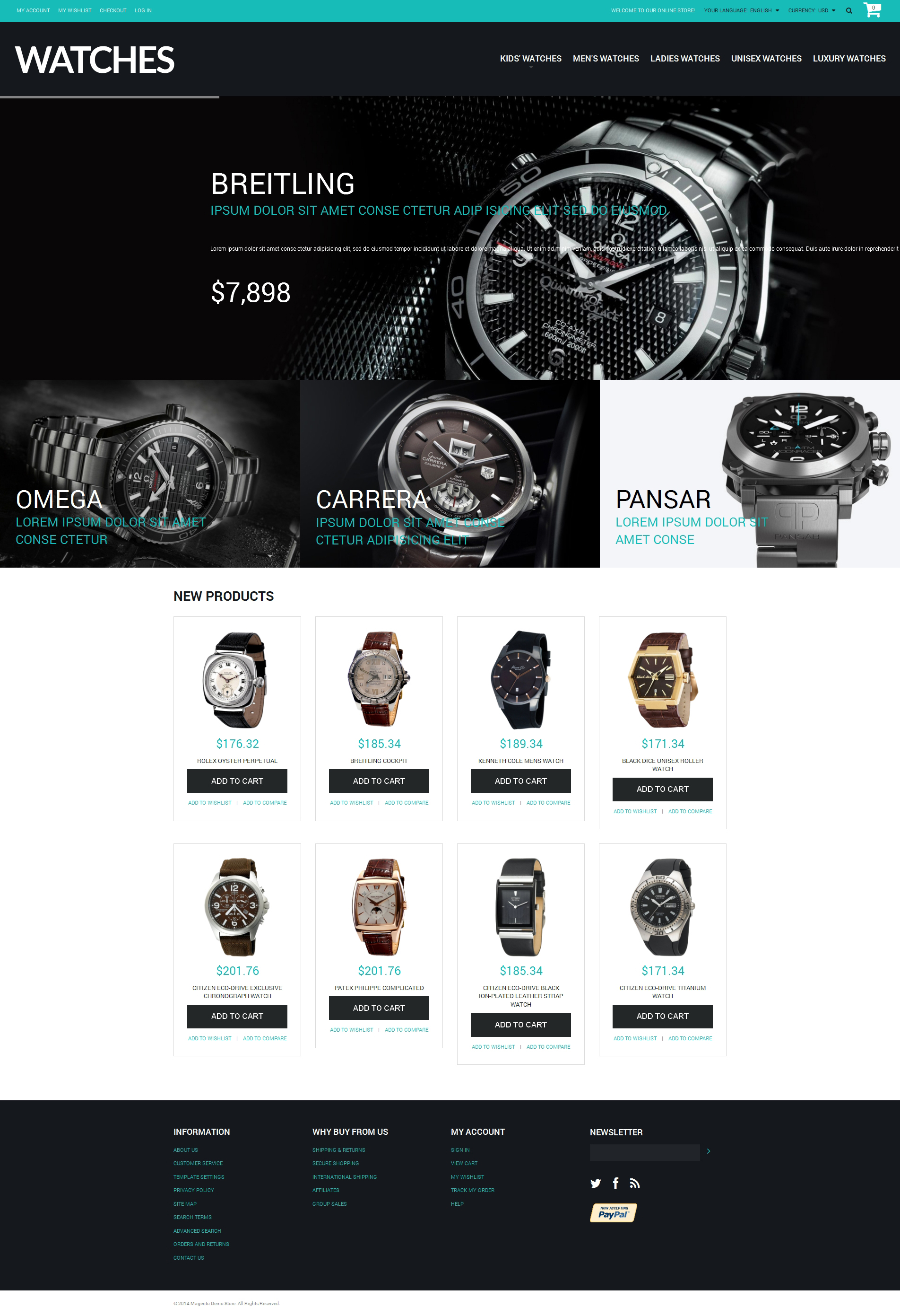 Buy Watches Magento Theme