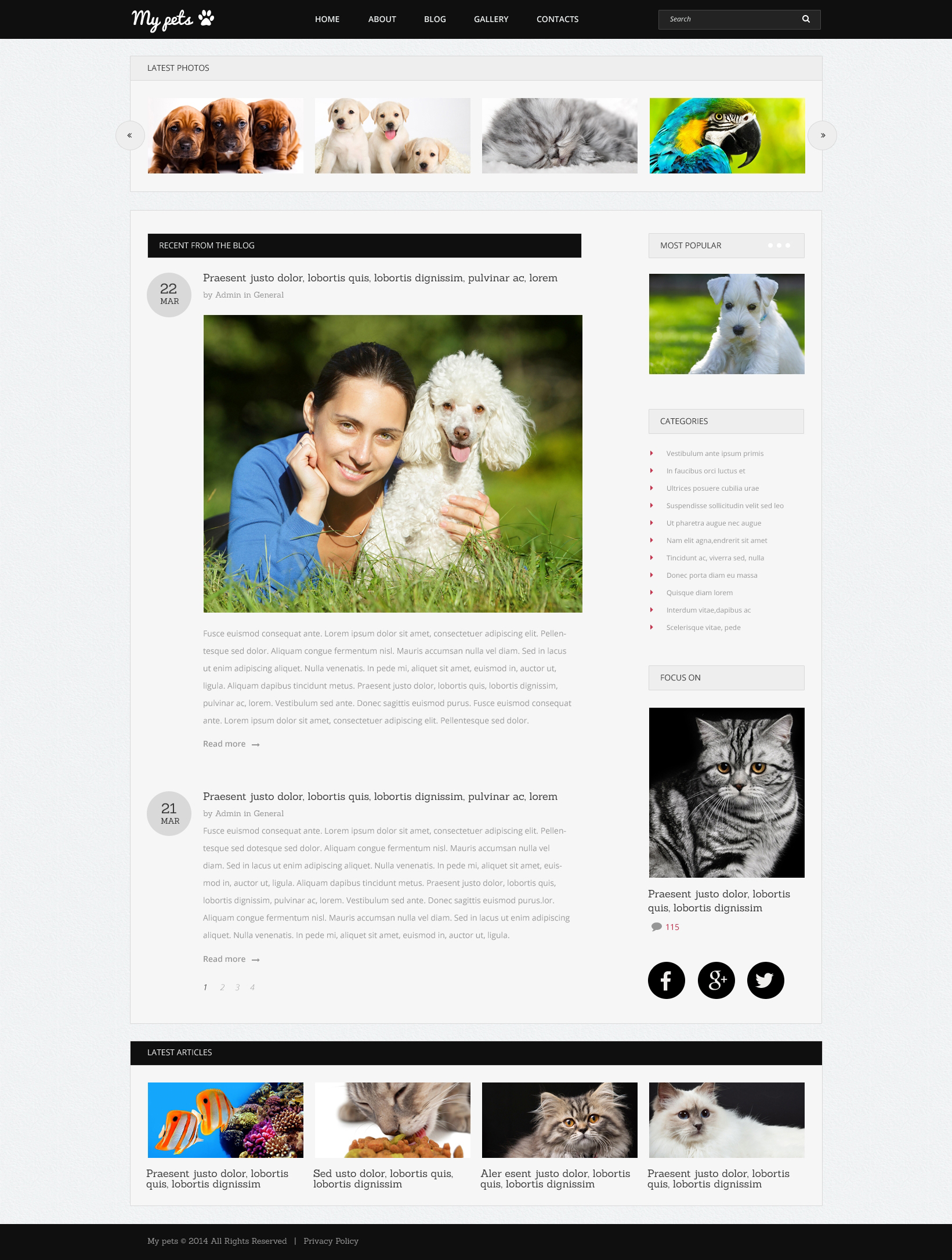 Pets Guide Drupal Template