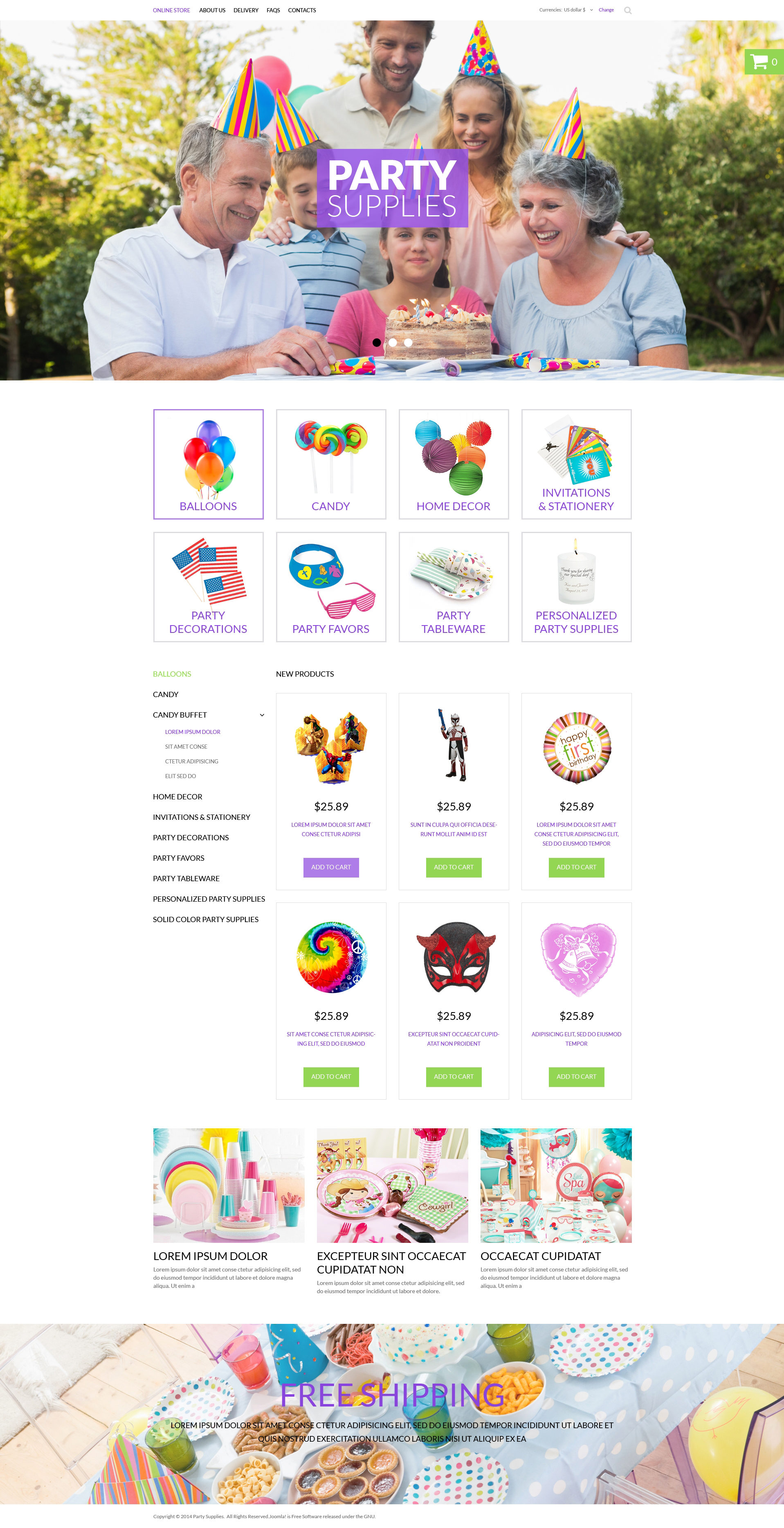 Party Items VirtueMart Template
