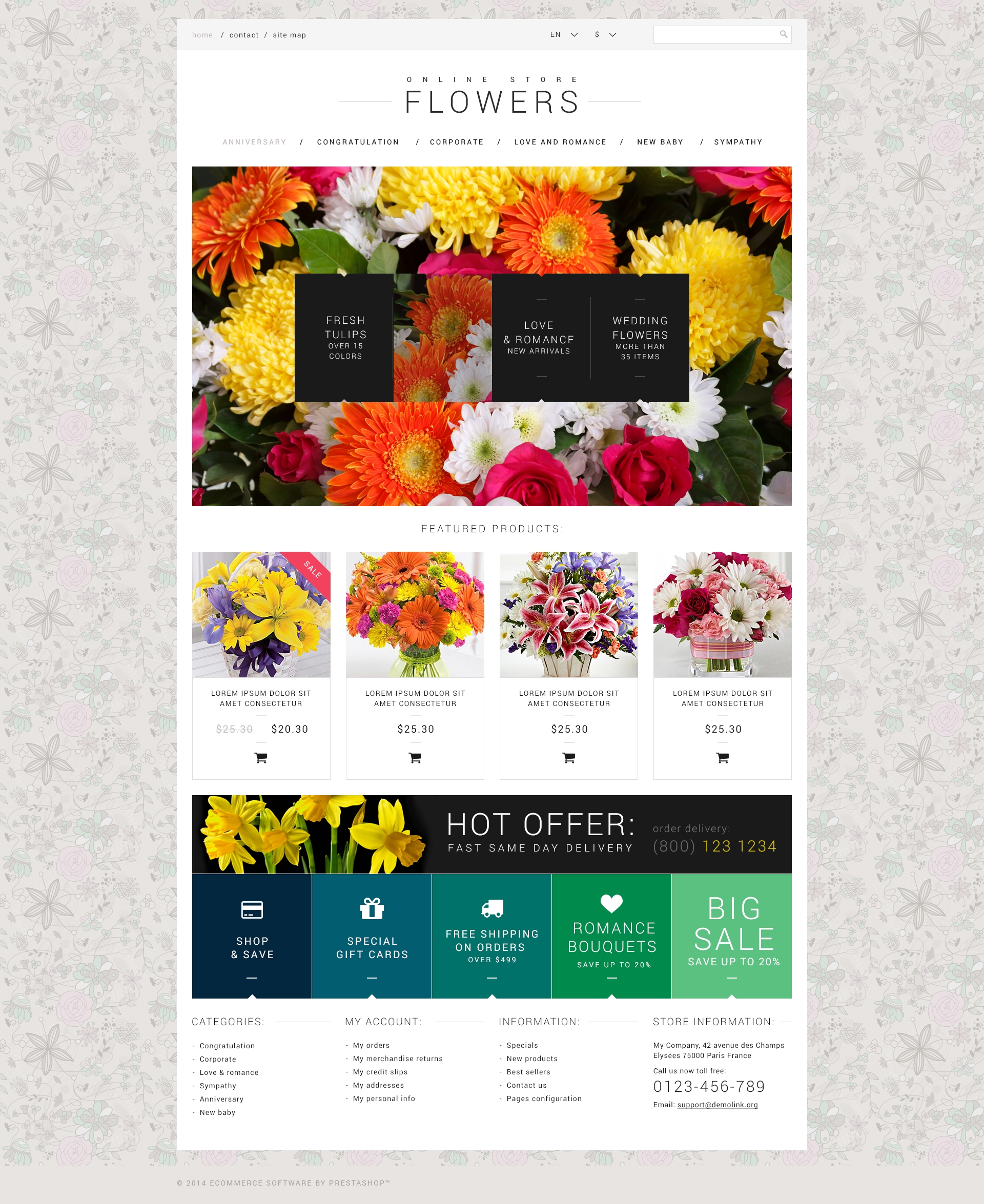 flower shop website template