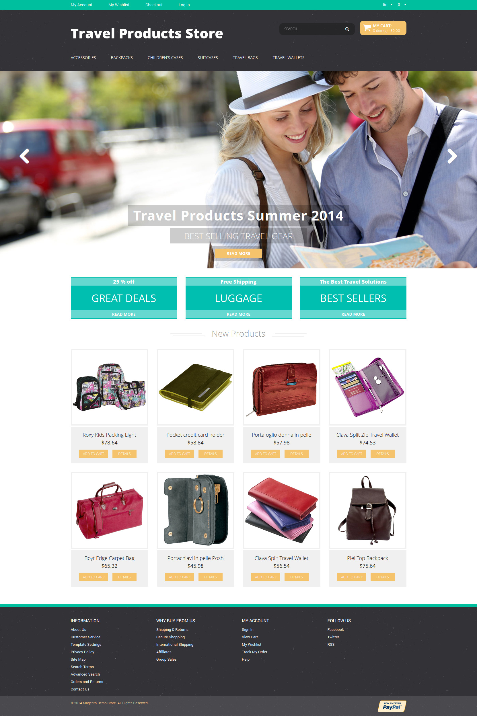 Travel Products Magento Theme