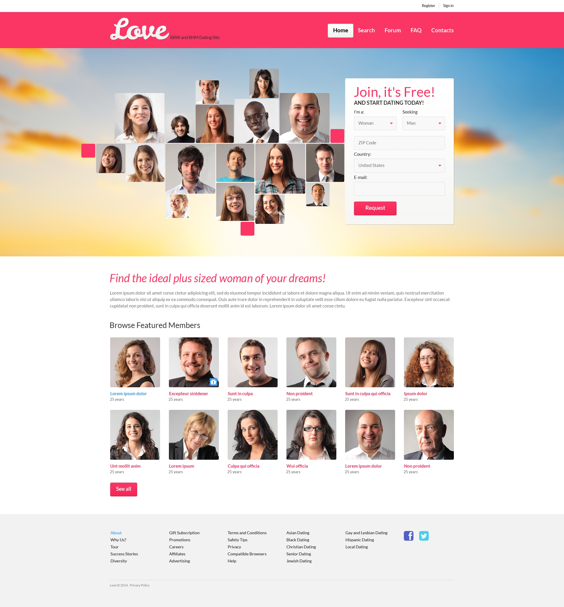 Dating Responsive Website Template