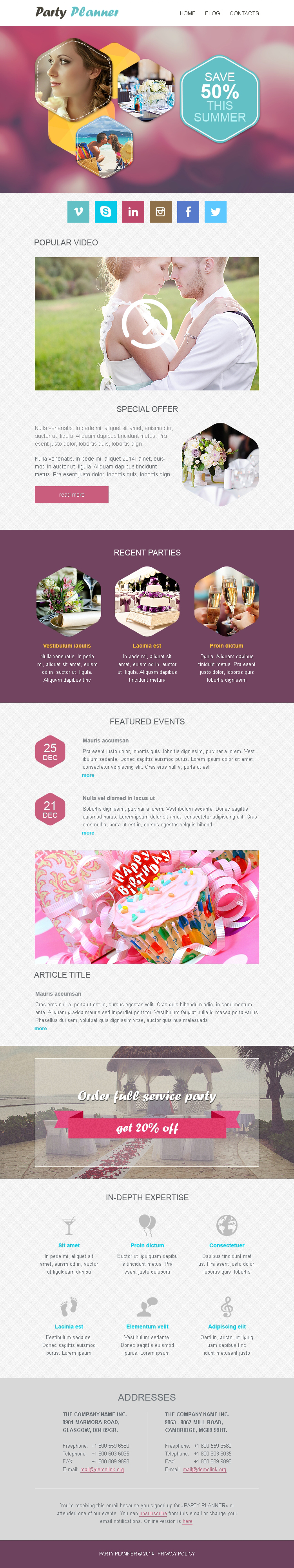 Event Planner Responsive Newsletter Template