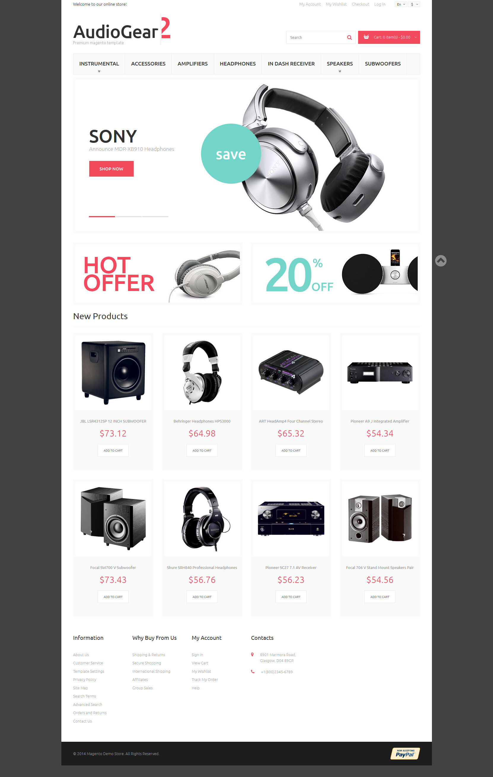 Music Playing Gear Magento Theme