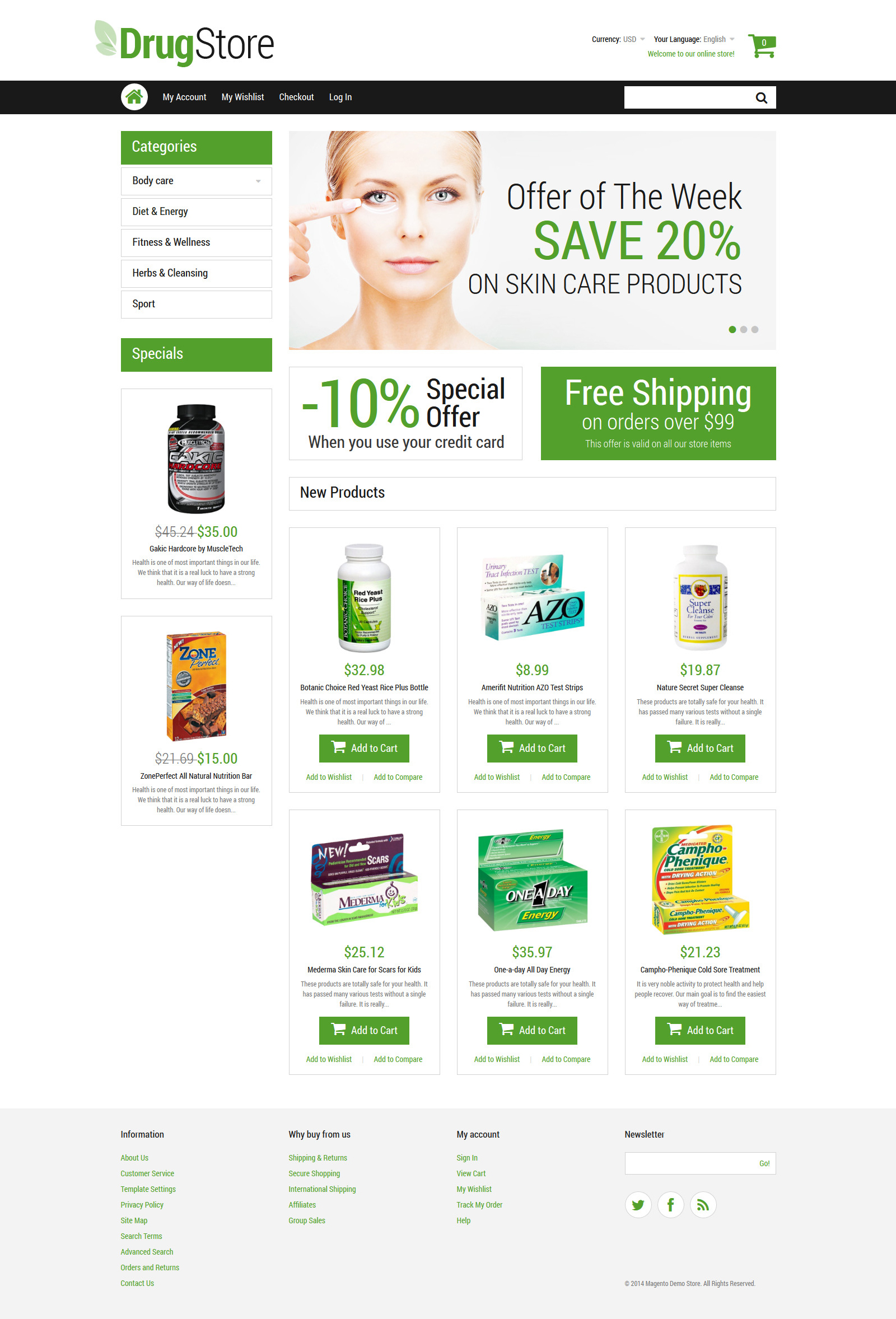 Drugstore Magento Theme