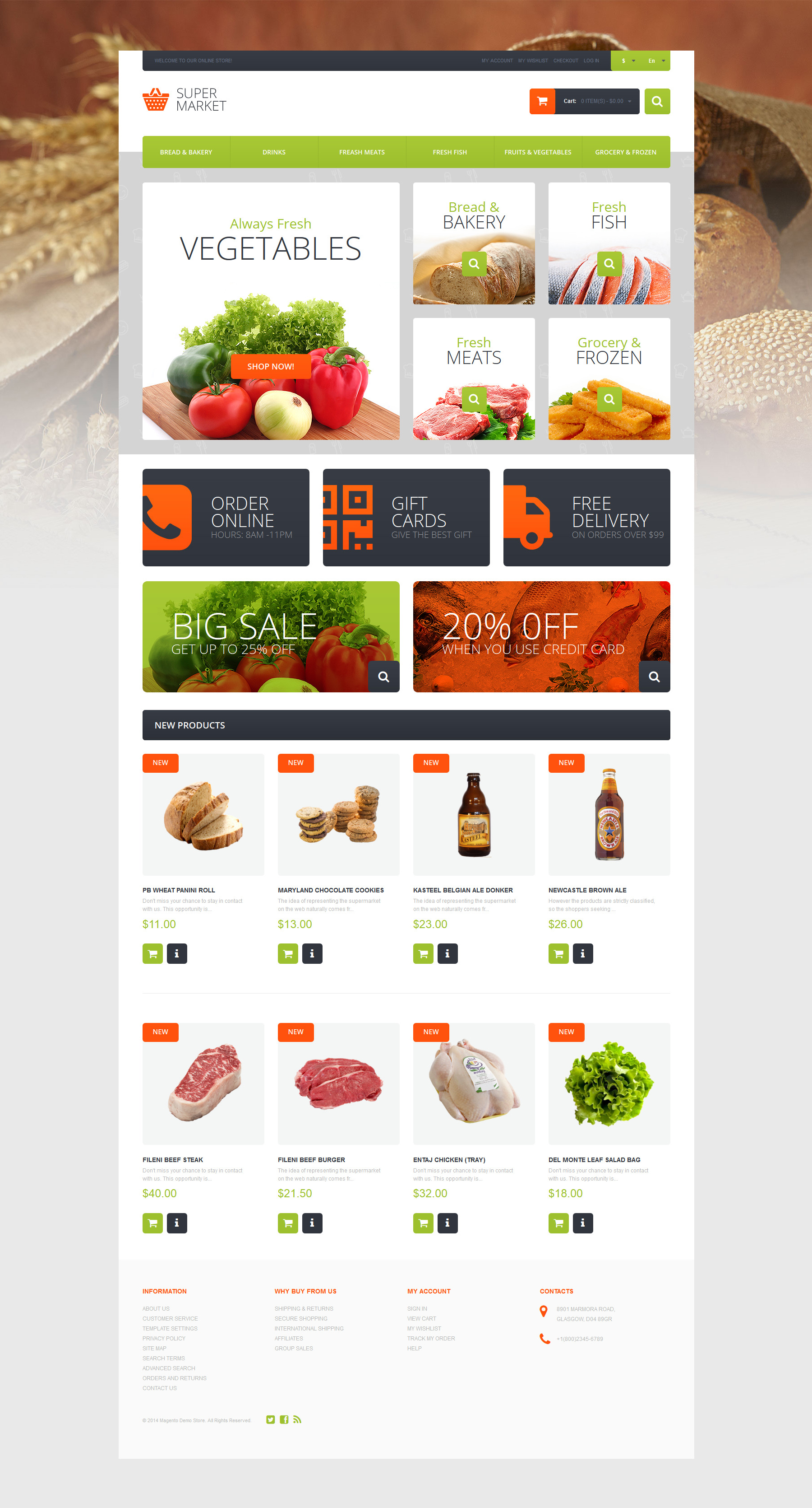 Supermarket Template Magento Theme | ProperHost