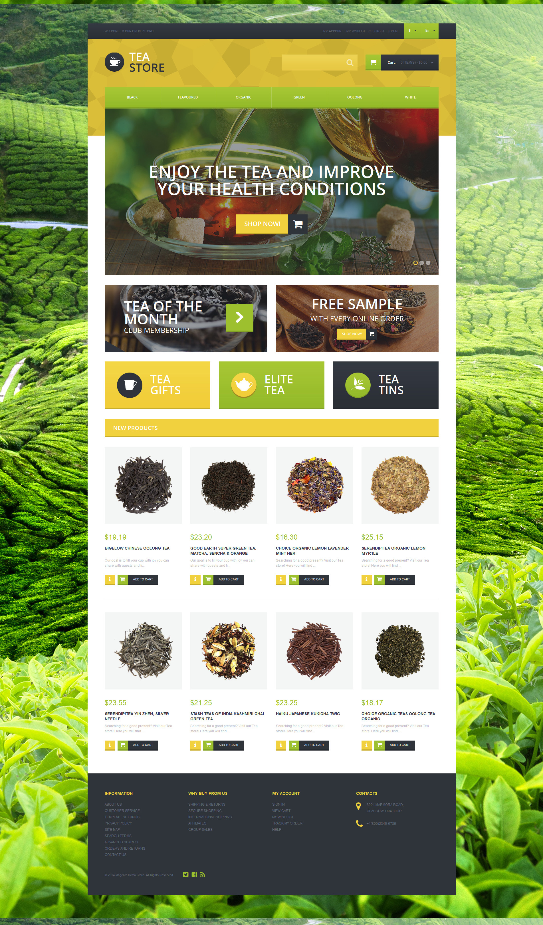 Naturally Grown Tea Magento Theme