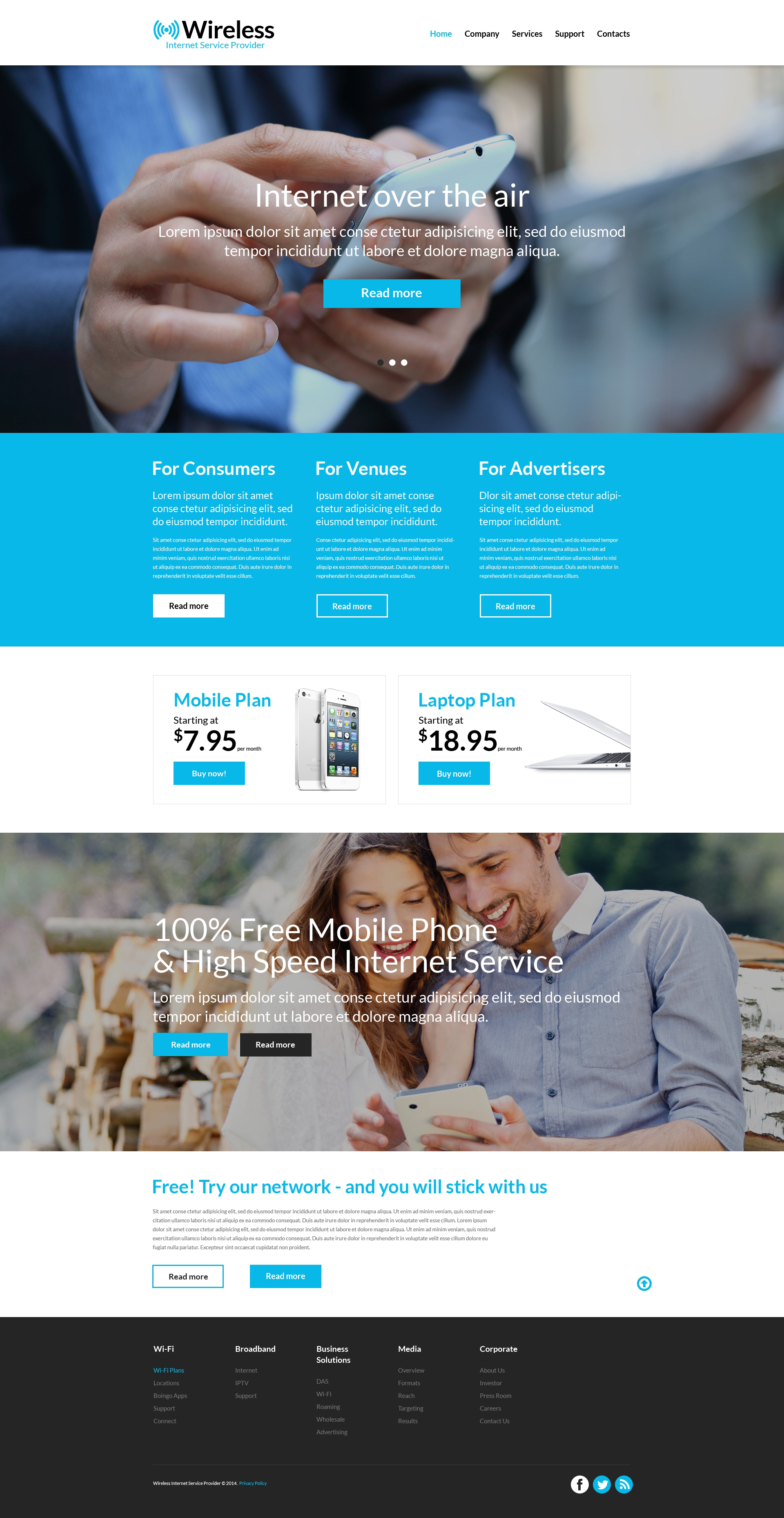 Internet Responsive Website Template