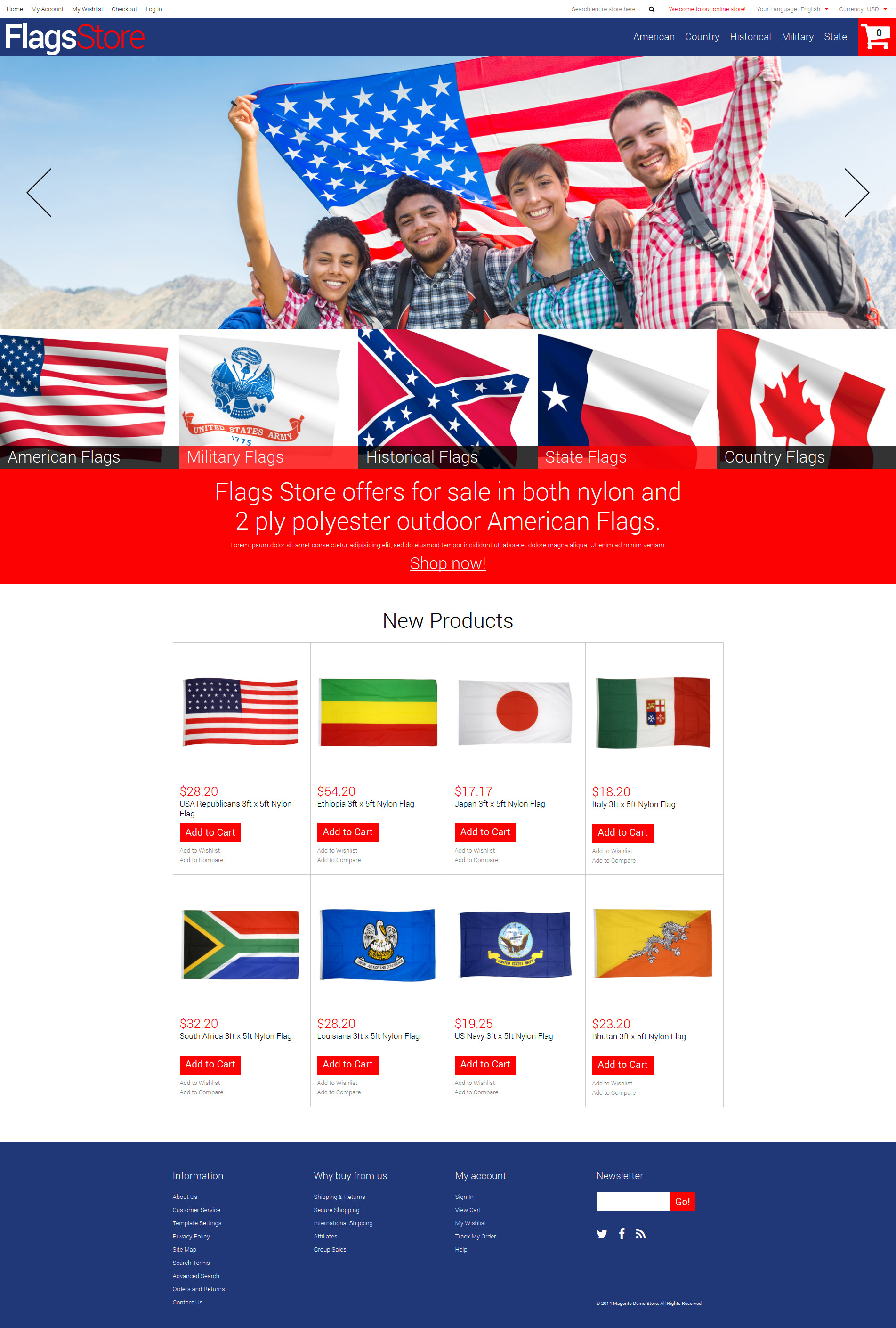 Flags Shop Magento Theme