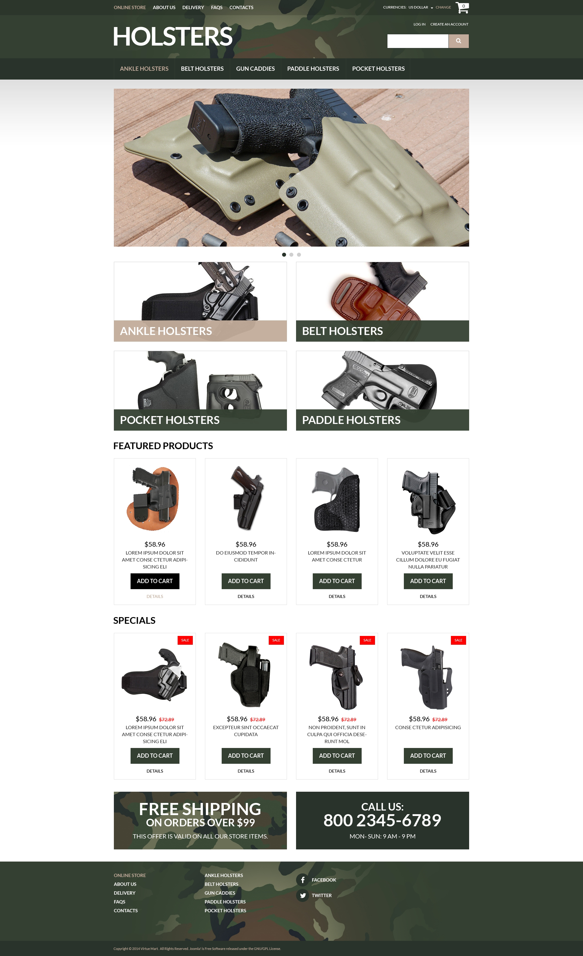 Durable Holsters for Weapons VirtueMart Template