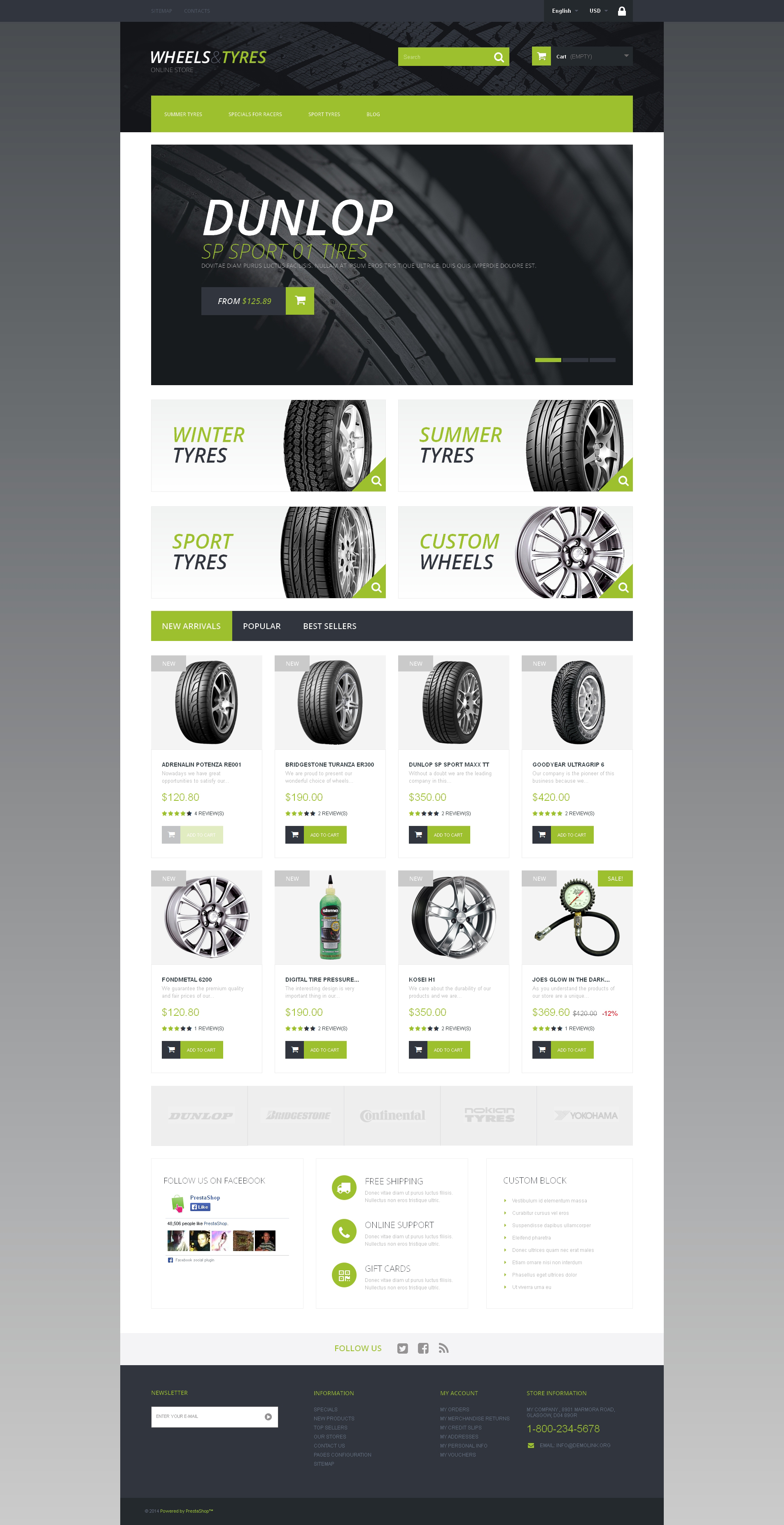 Wheels and Tyres PrestaShop Theme