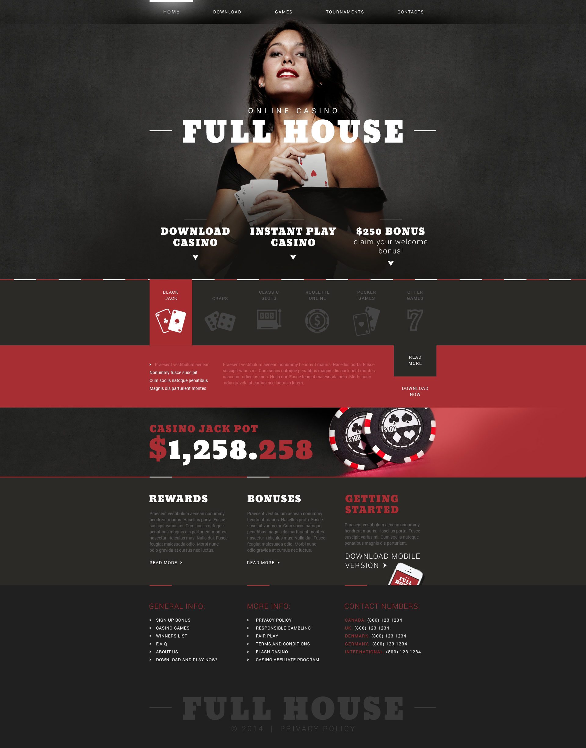 Online Casino Responsive Website Template