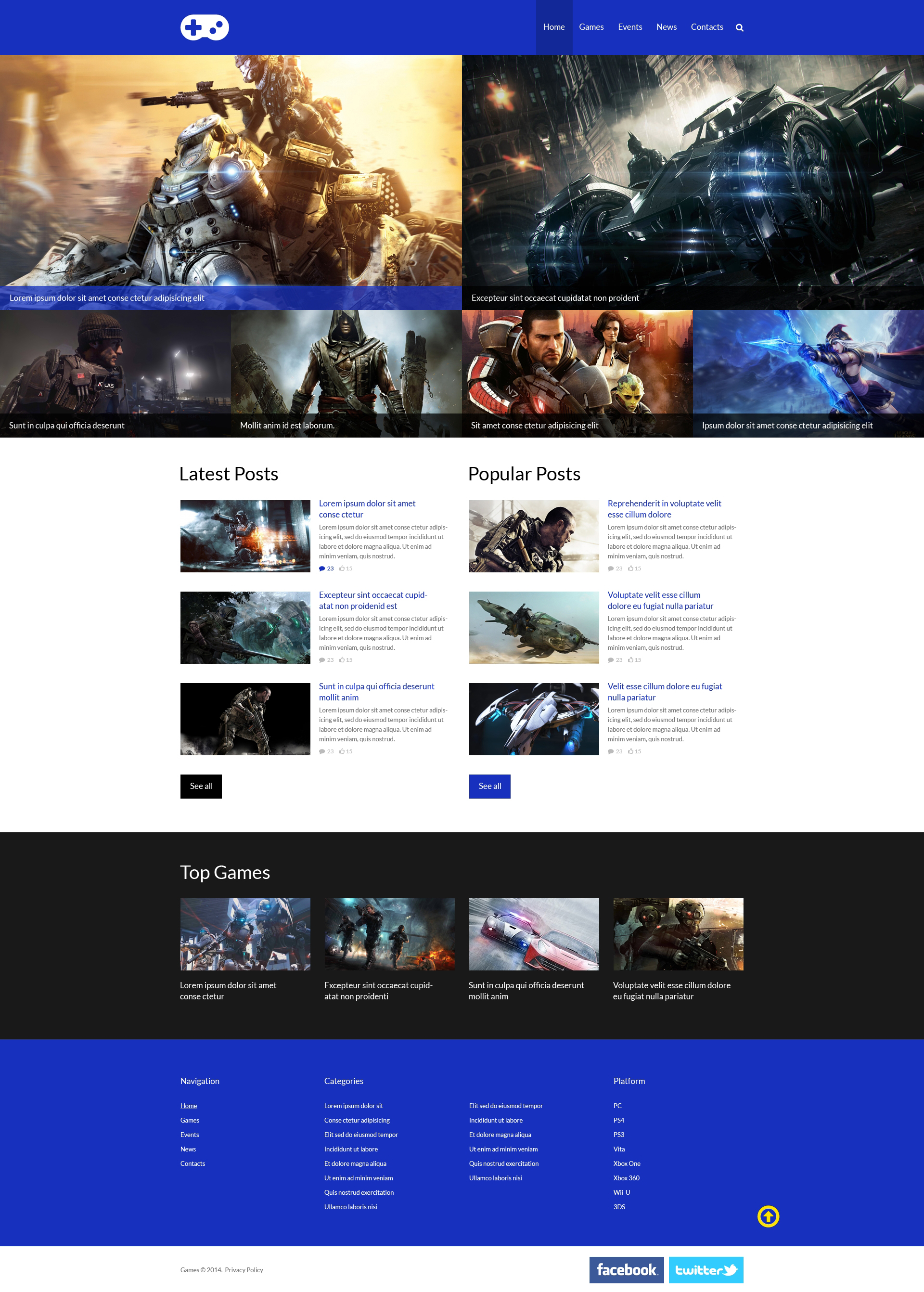 Game Portal Responsive Website Template