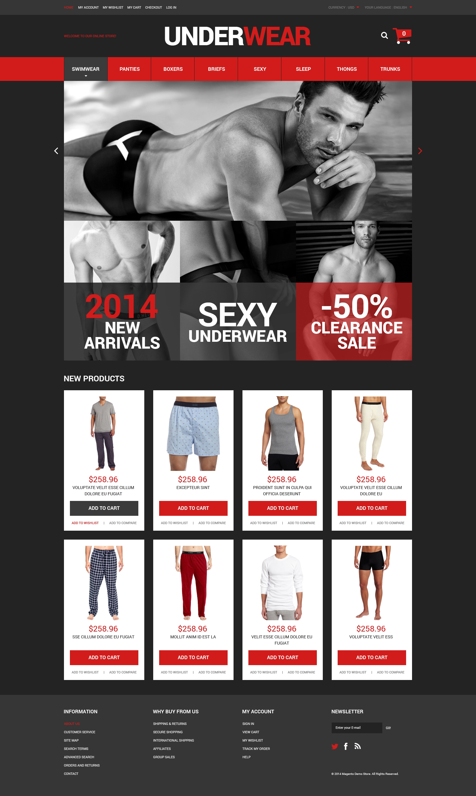 Underwear for Men Magento Theme