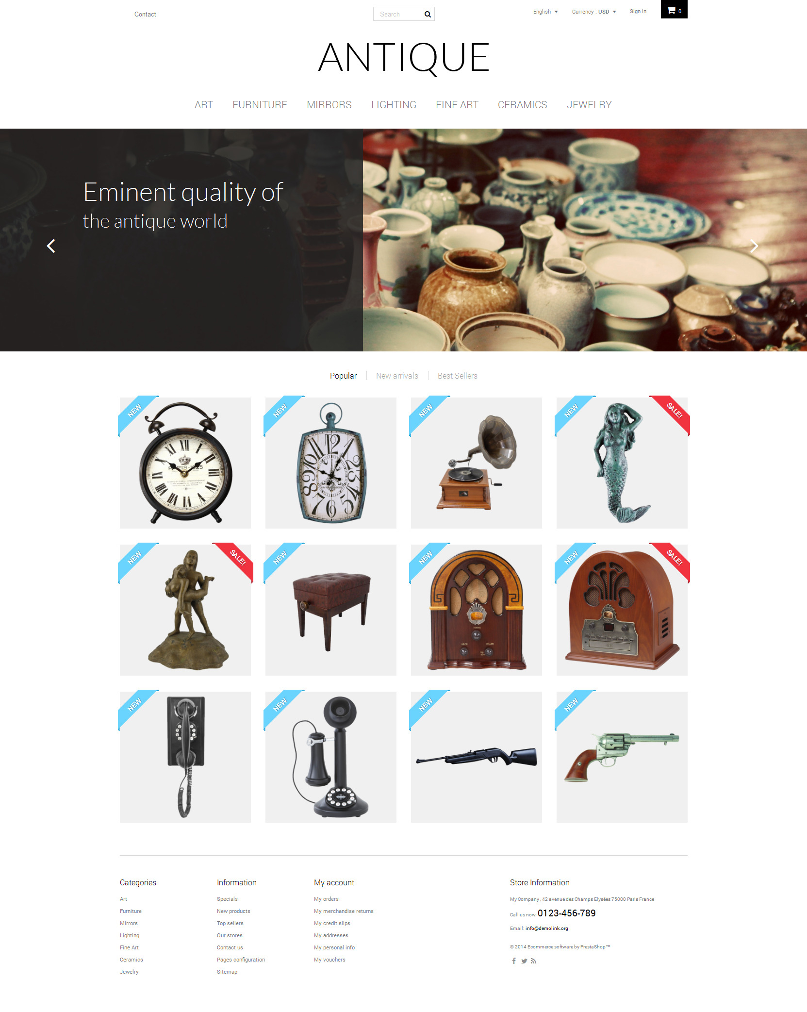 Antique PrestaShop Theme