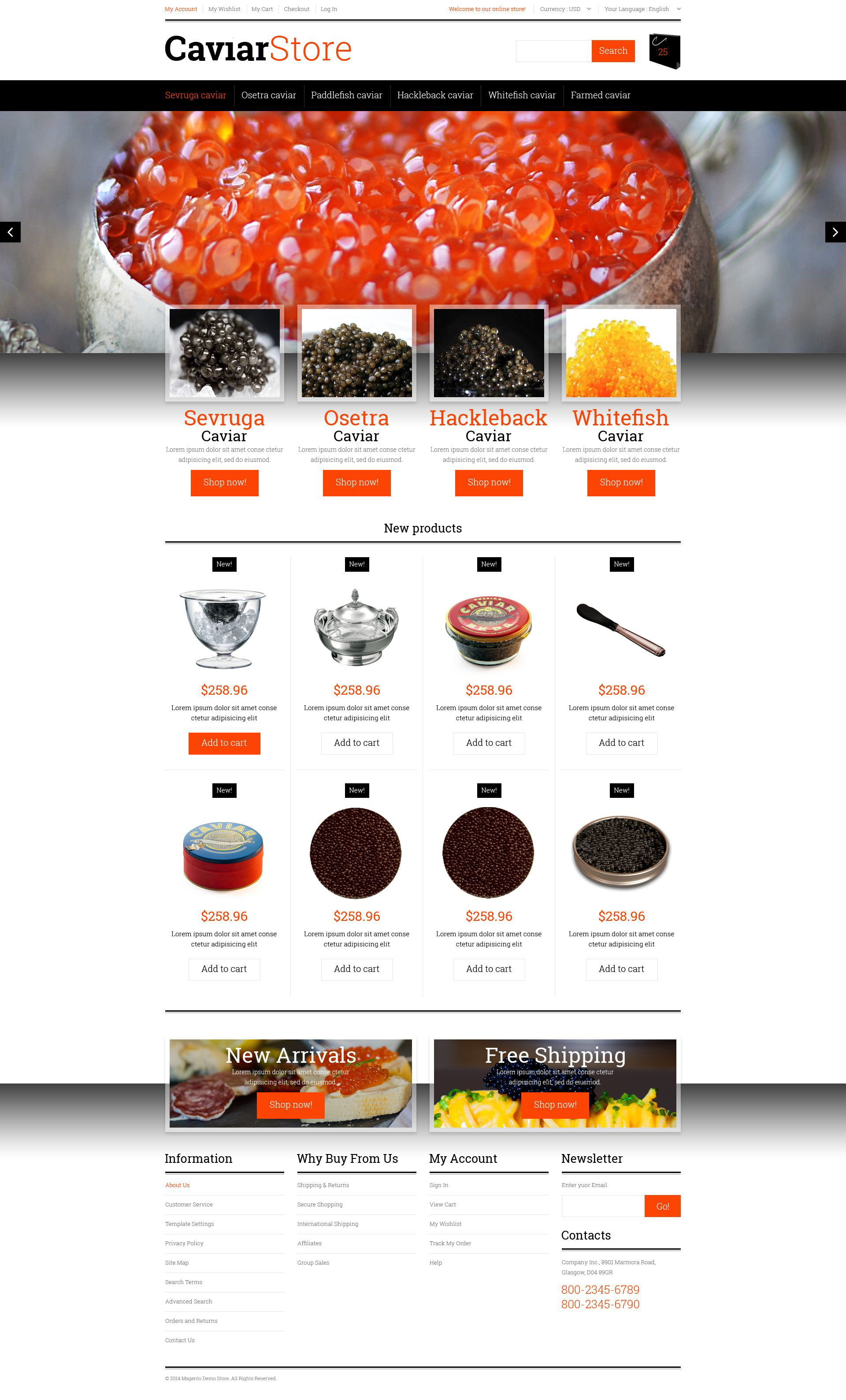 Sell  Buy Caviar Magento Theme