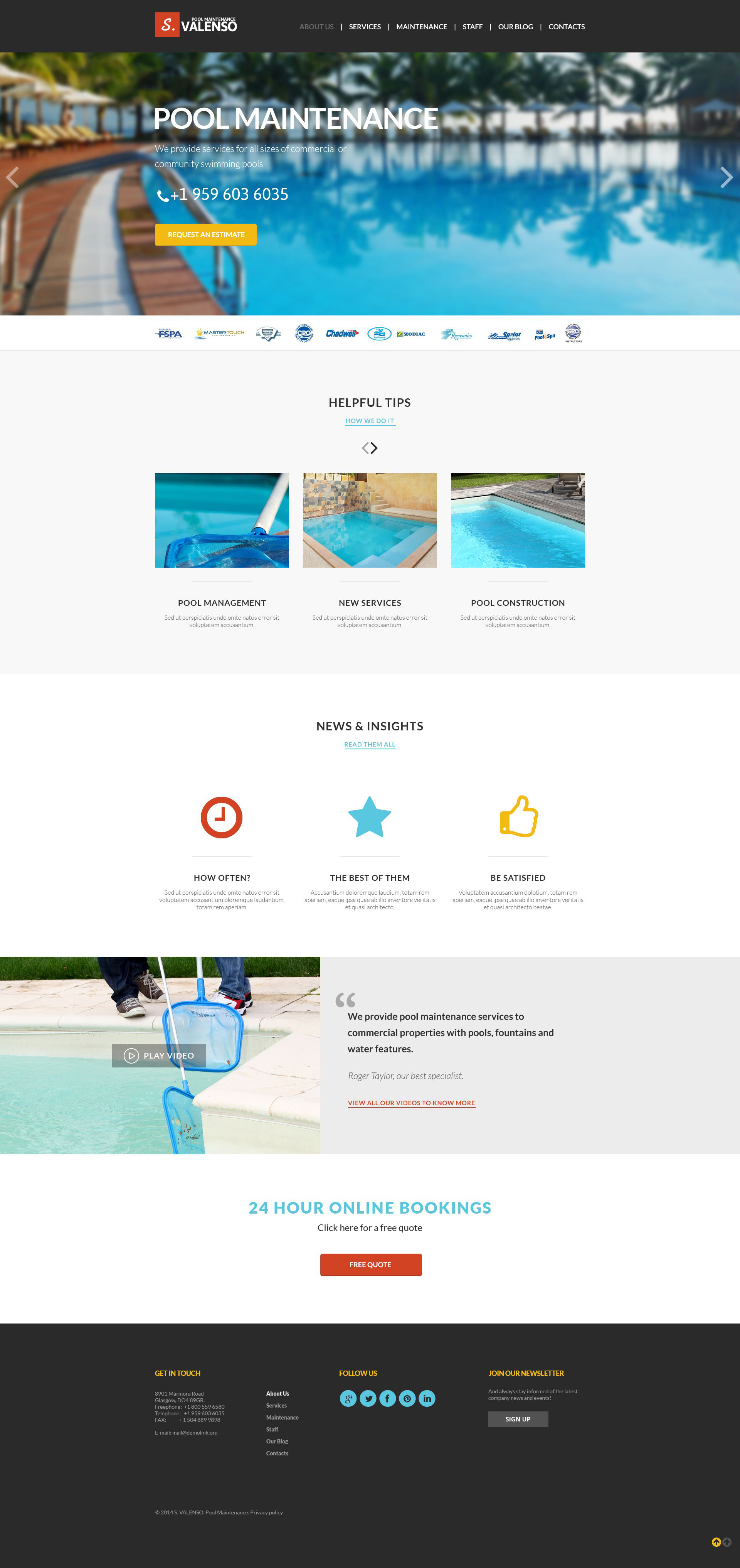 Pool Maintenance Joomla Template