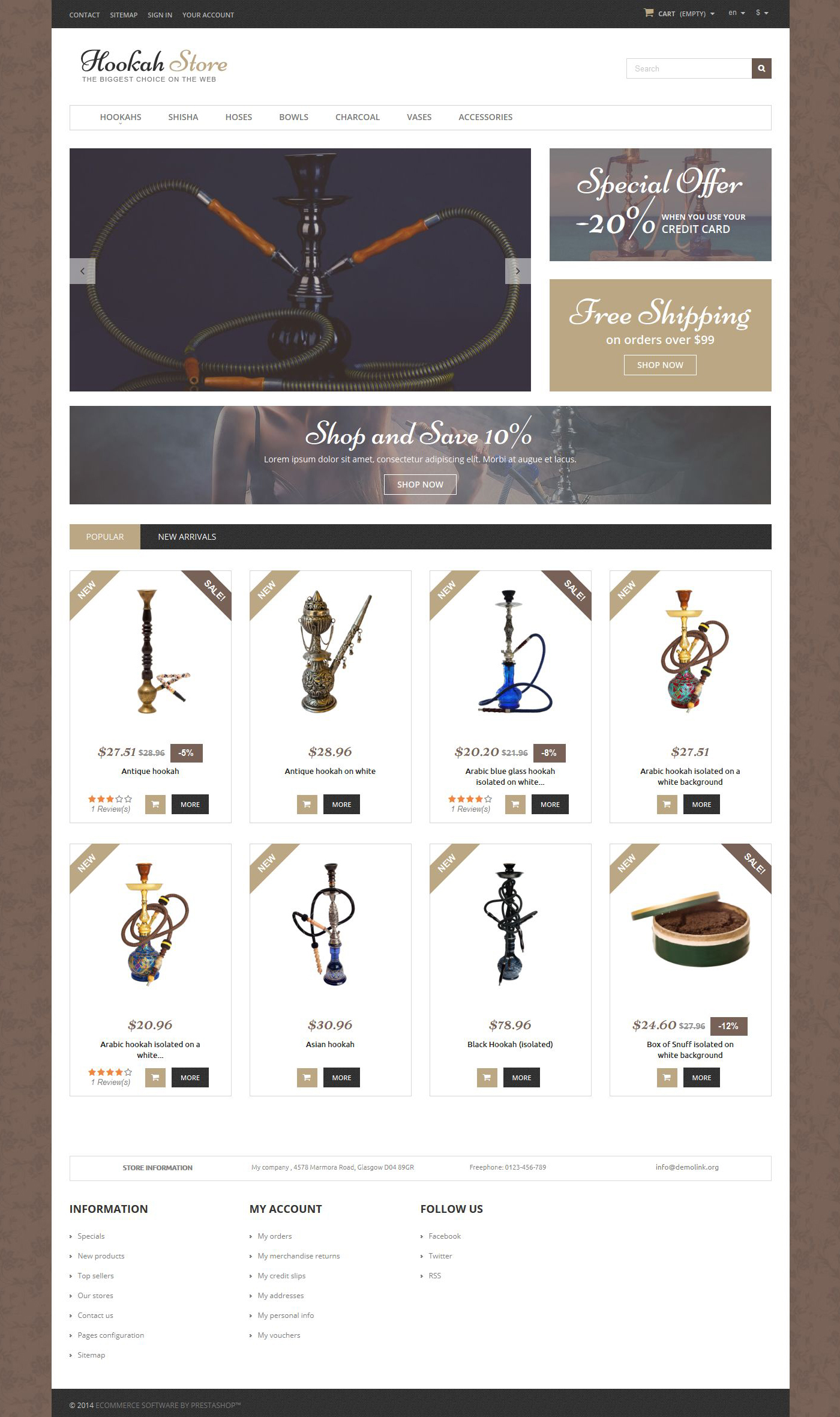 Hookah Store PrestaShop Theme