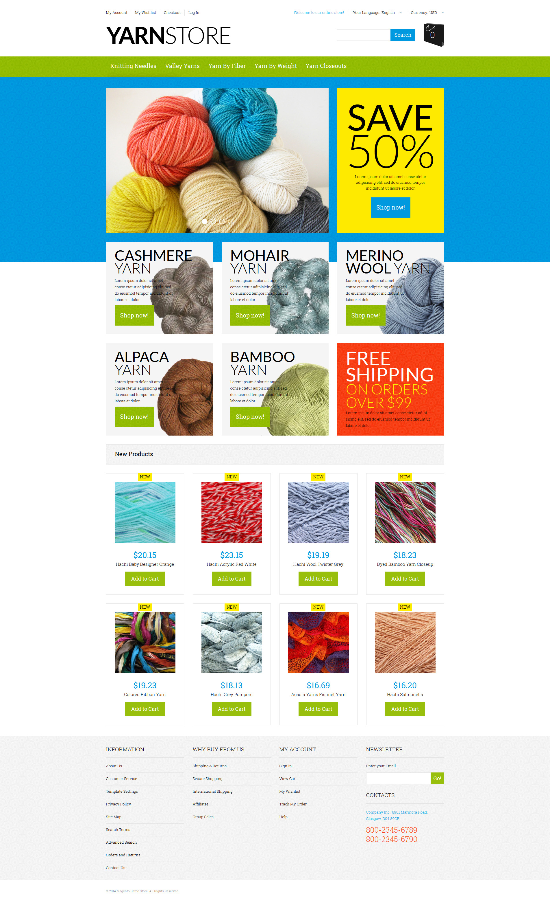 Yarn Online Store Magento Theme