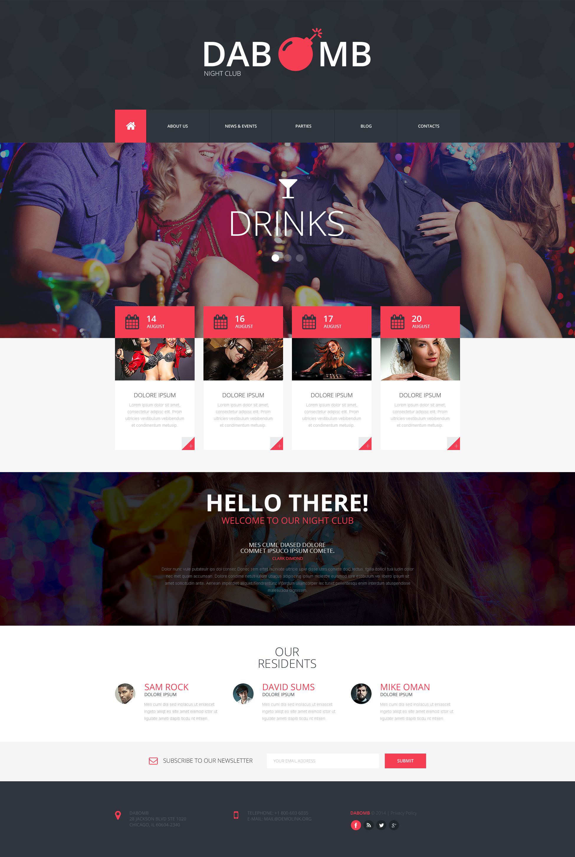 Night Club Responsive Website Template