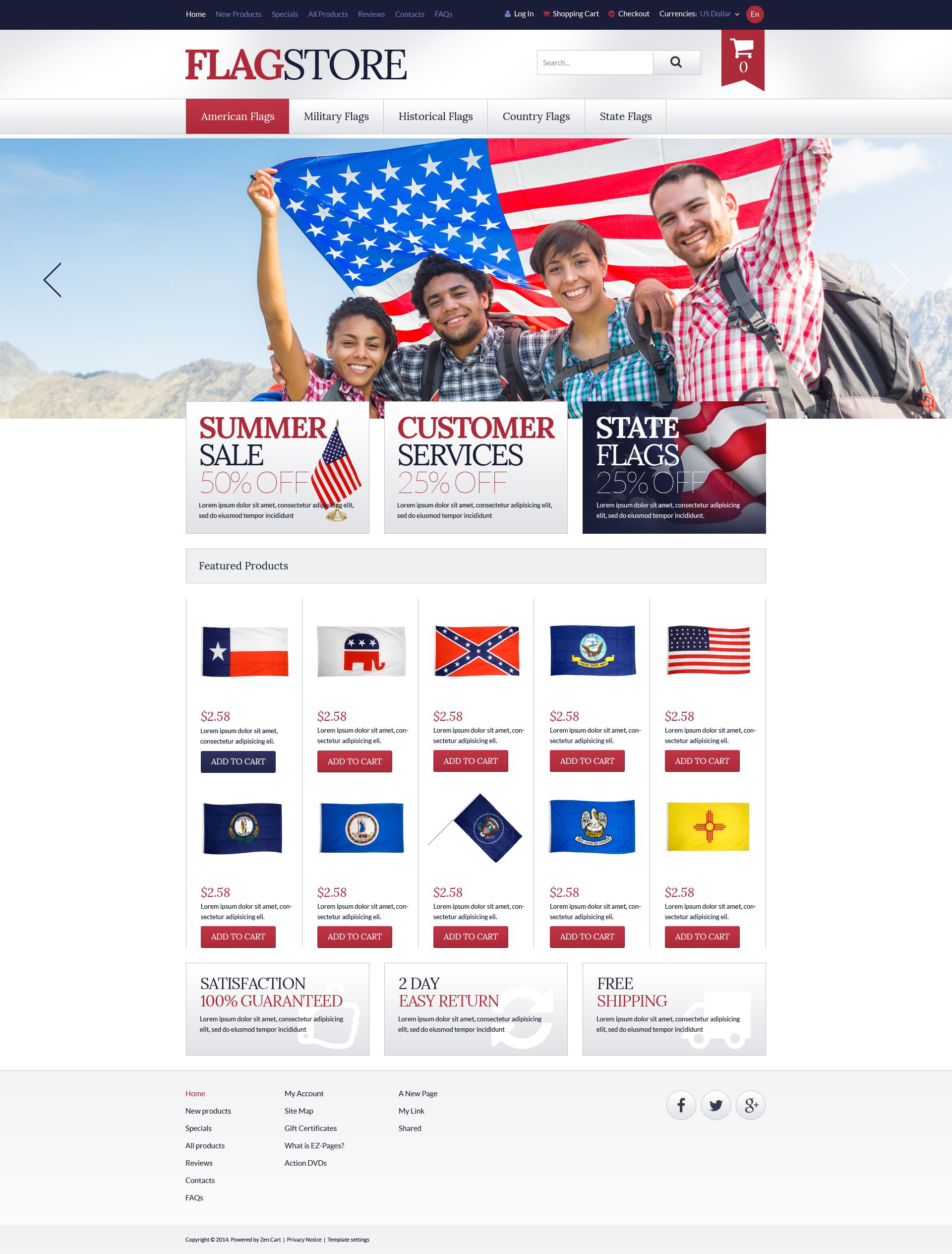 Flags Promotion ZenCart Template