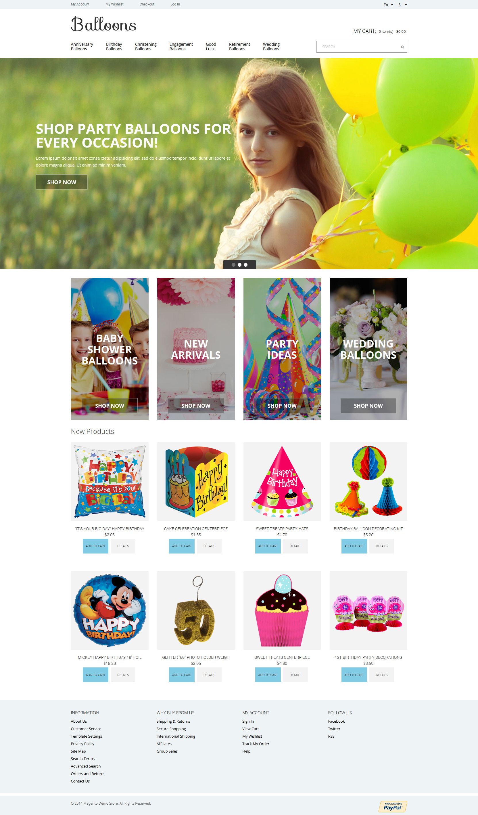 Balloons Joy Magento Theme