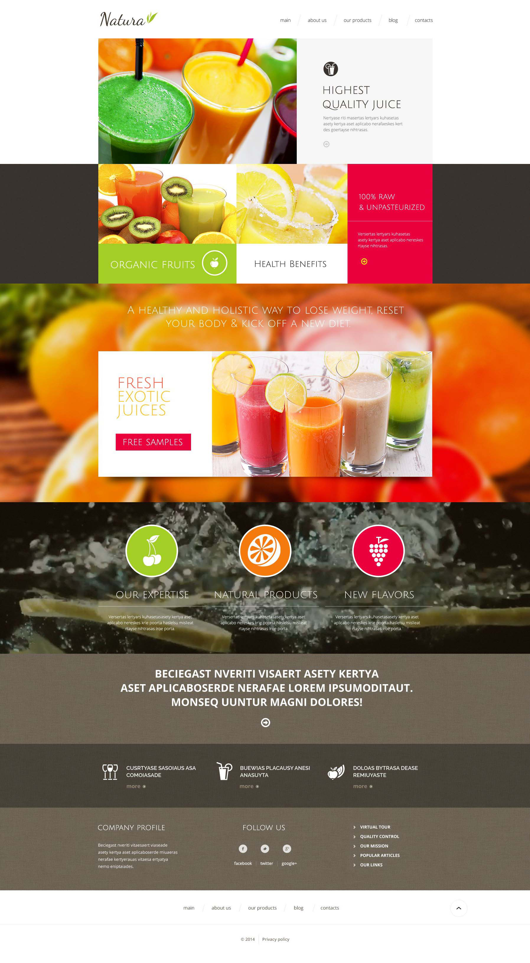 Healthy  Tasty Drink Drupal Template