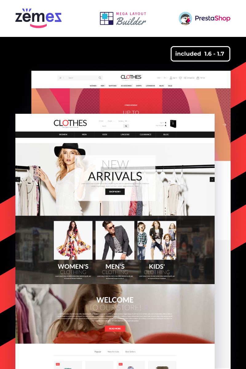 Clothes - Apparel Brand Online Template PrestaShop Theme