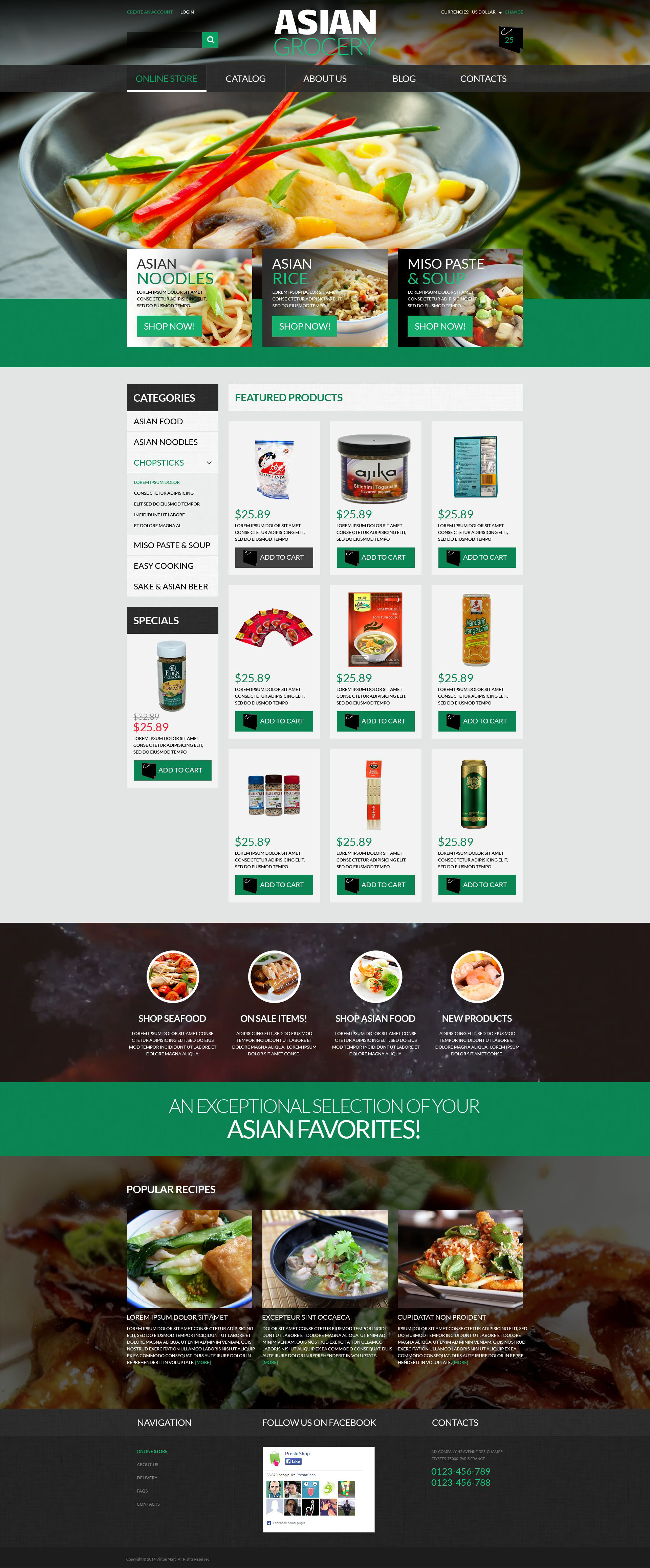 Asian Grocery Store VirtueMart Template