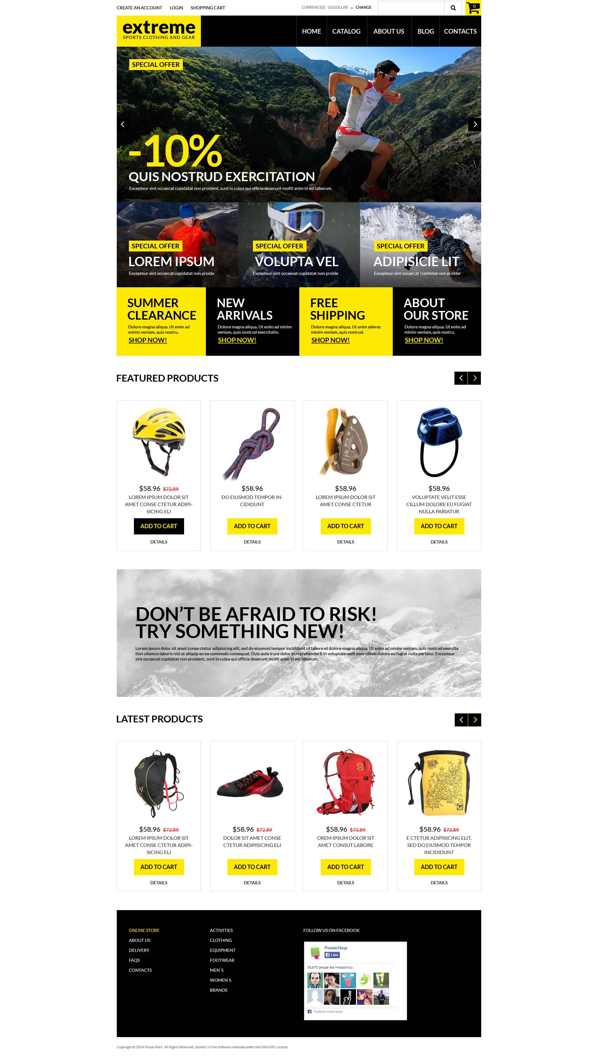 Risk Takers Clothing  Gear VirtueMart Template