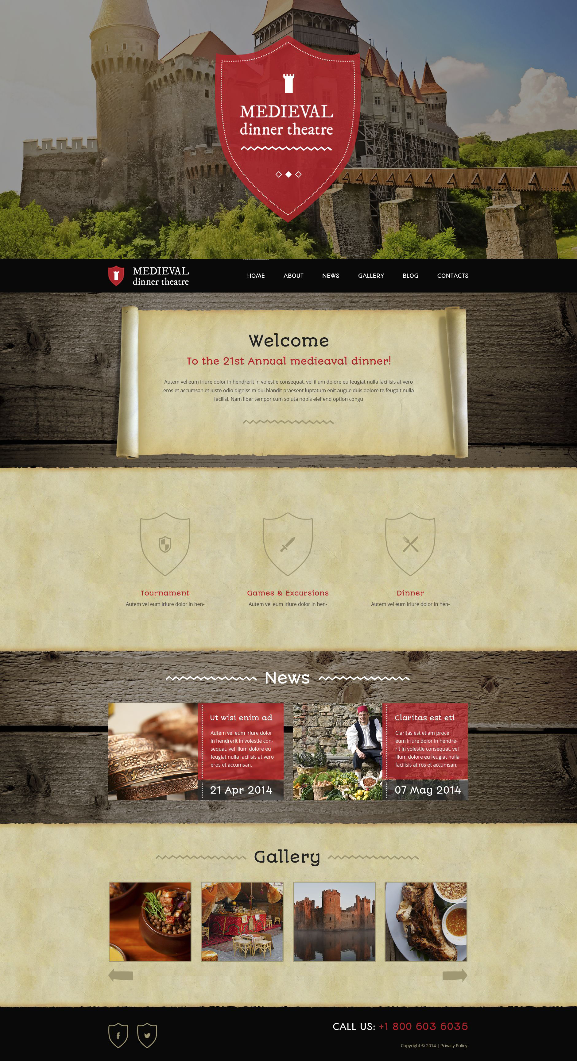 Medieval Dinner Theater WordPress Theme