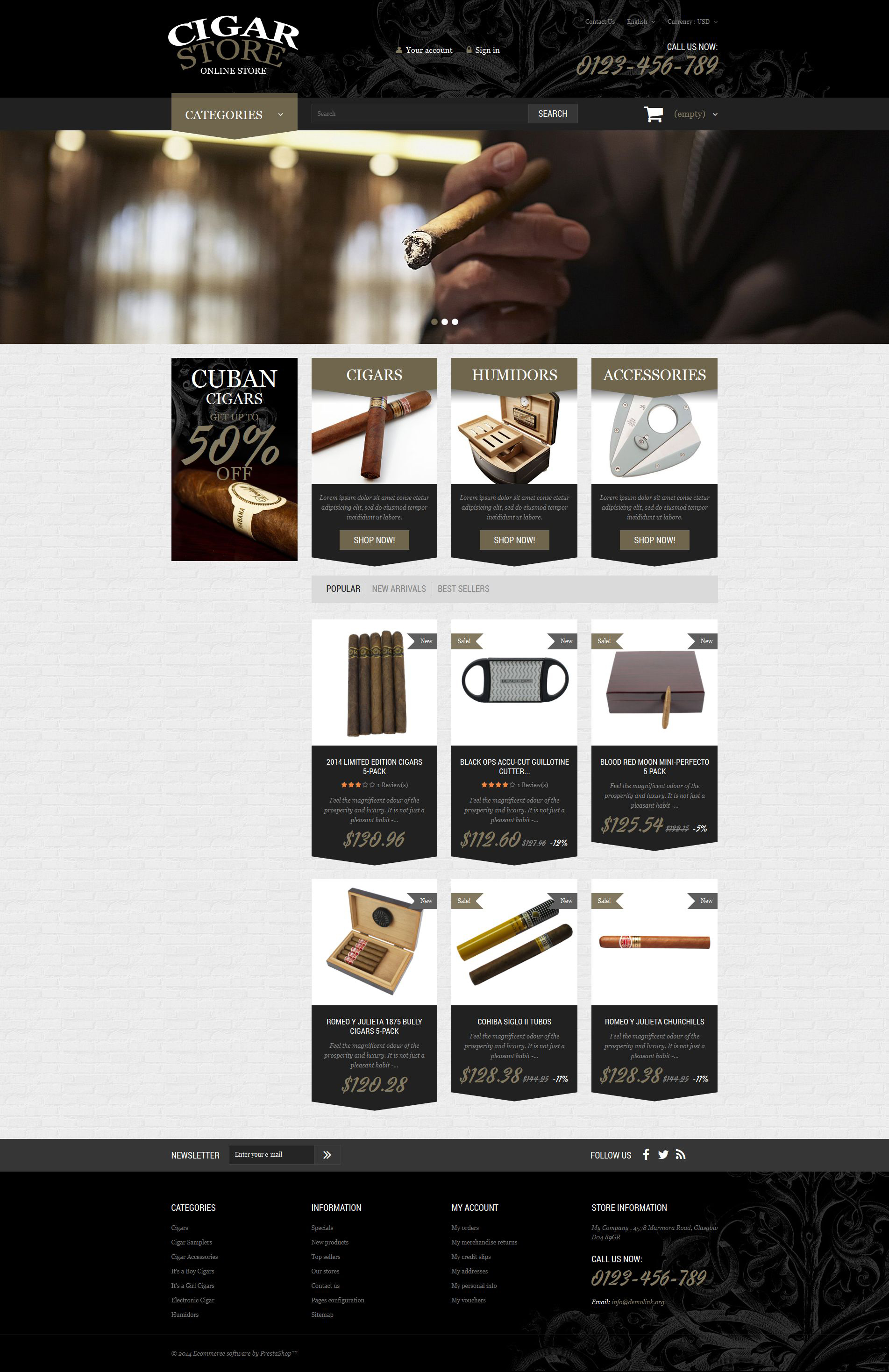 Cigar Smoking Diversion PrestaShop Theme