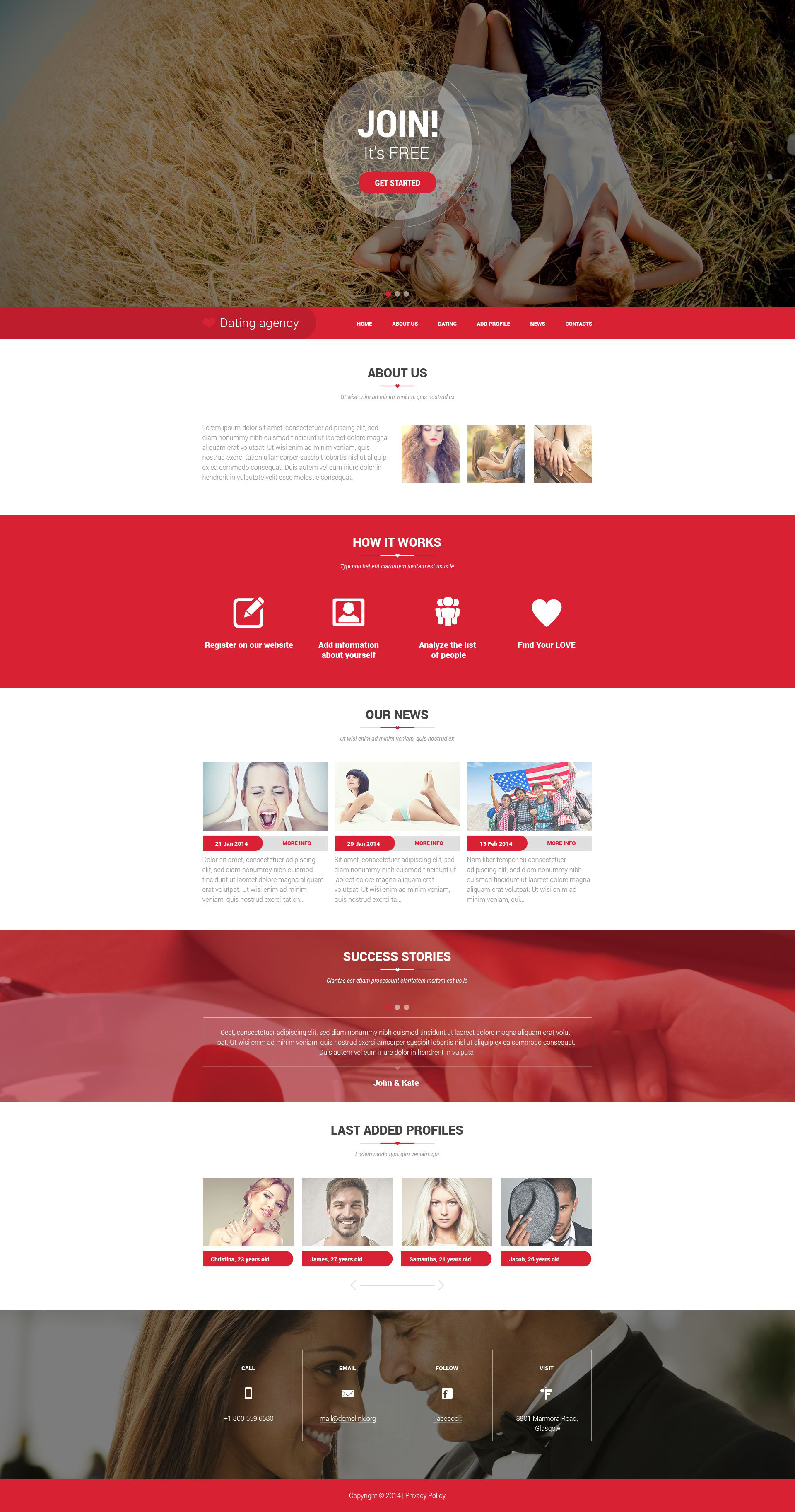 Dating Responsive Website Template