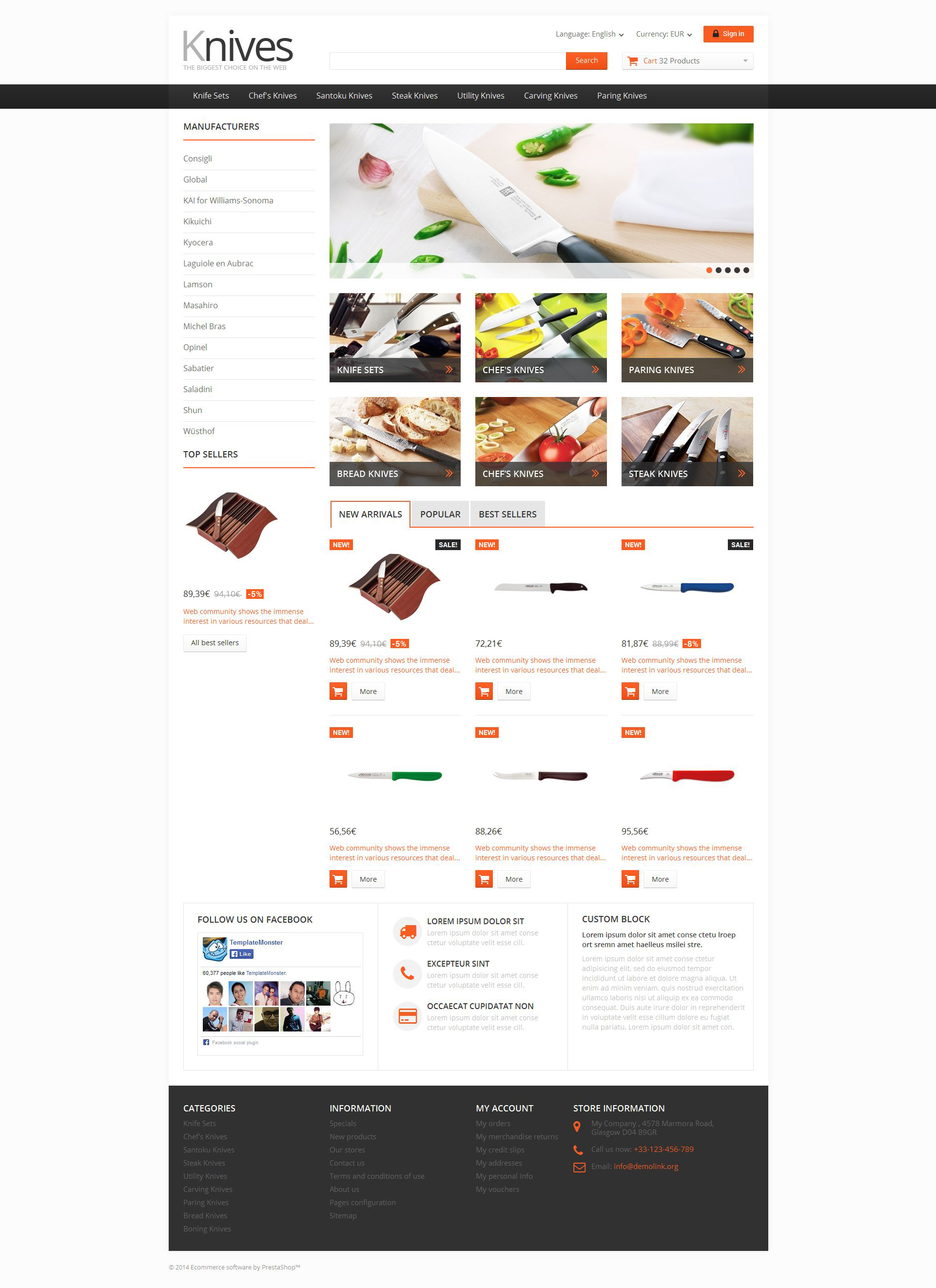 Selling Knives PrestaShop Theme