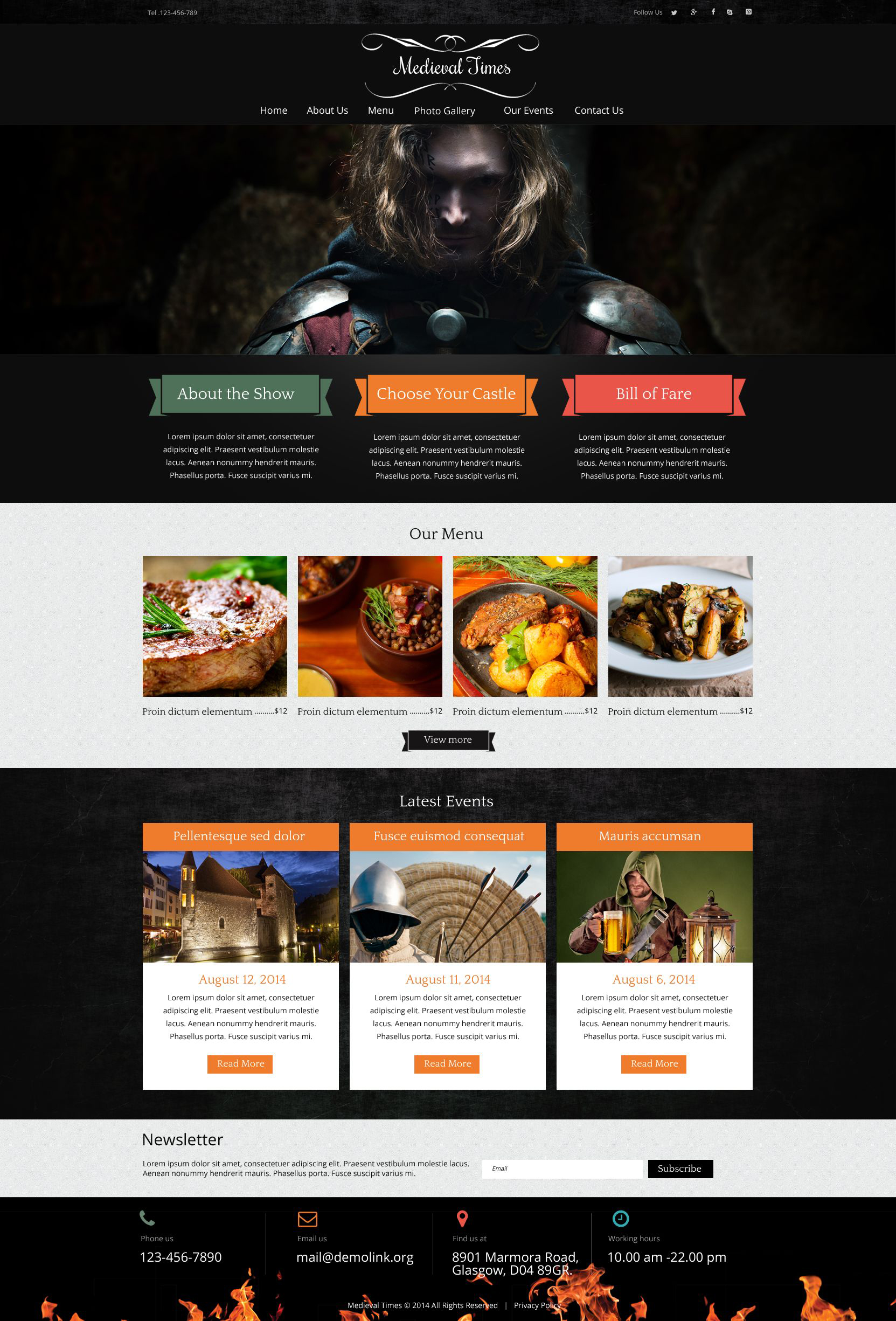 Medieval Restaurant Joomla Template