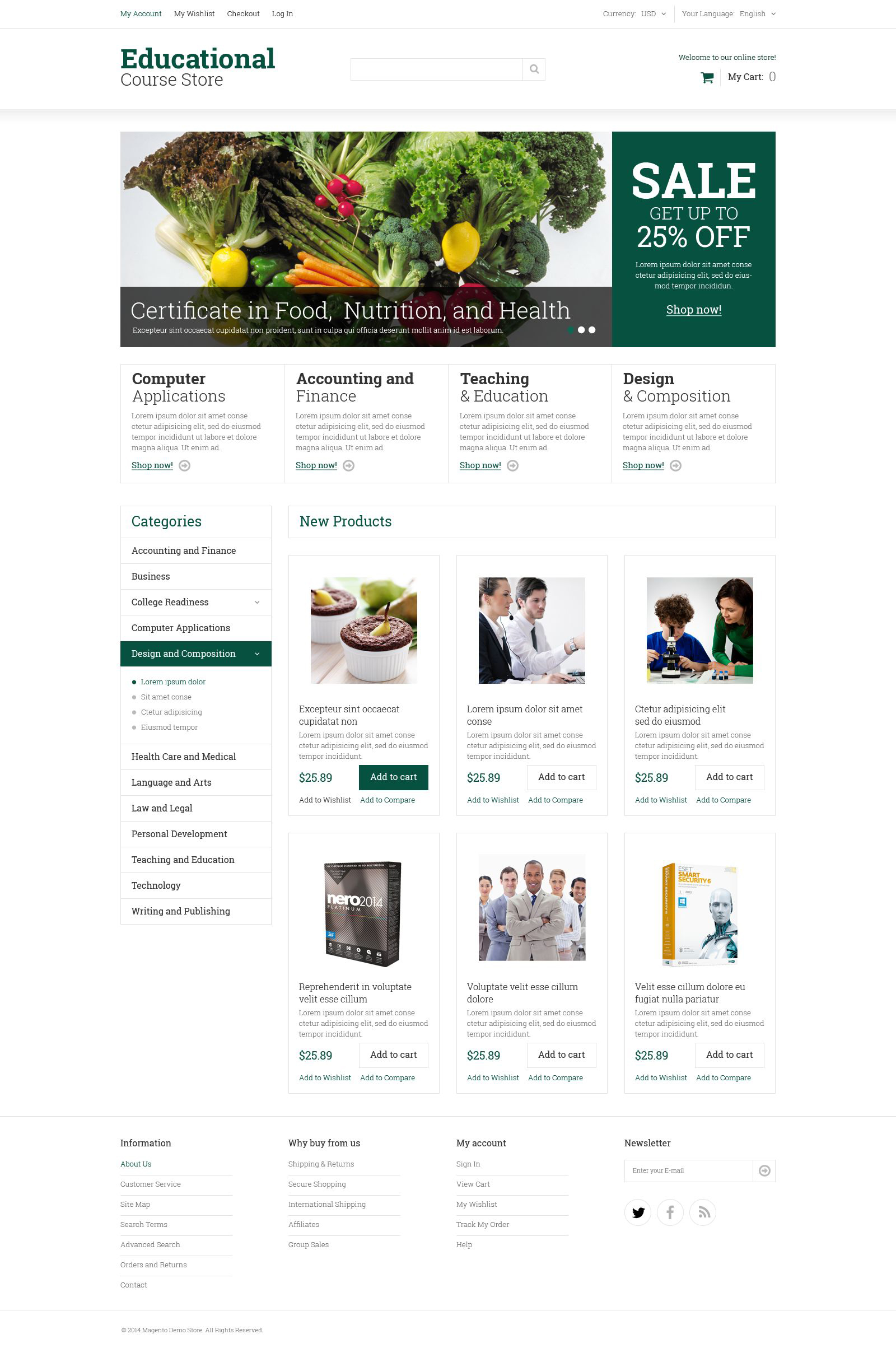 Educational Courses Magento Theme