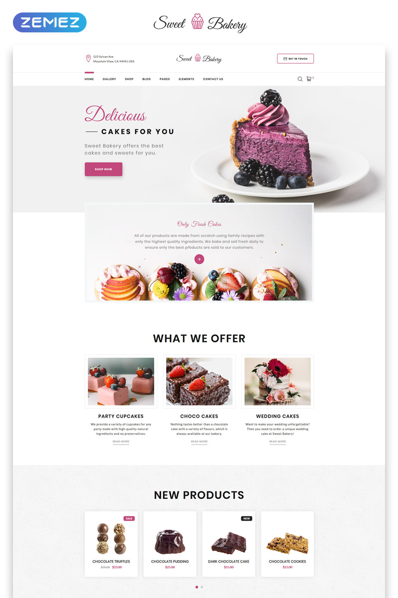 Cake Shop Landing Page Template | Search by Muzli