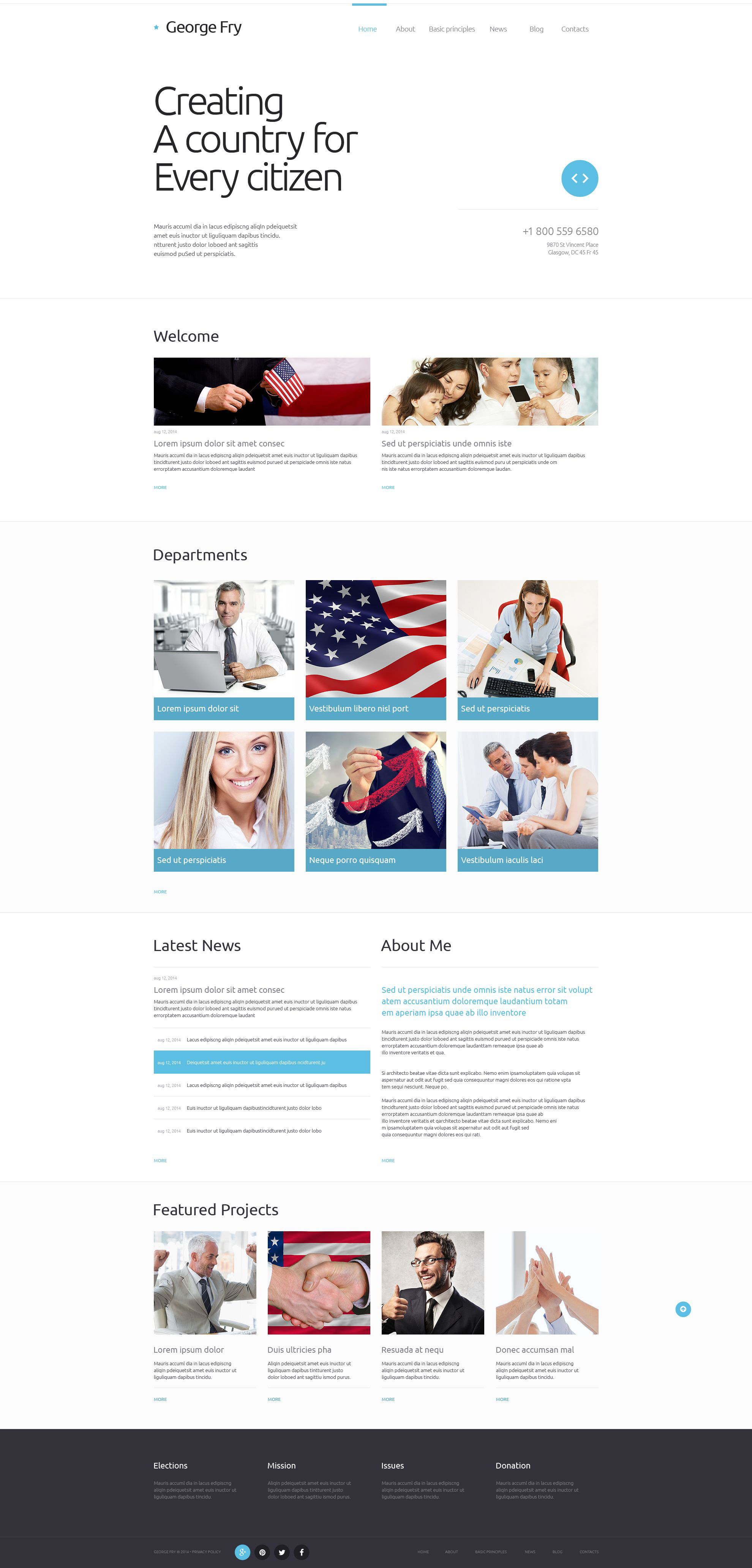 Political Candidate Responsive Website Template