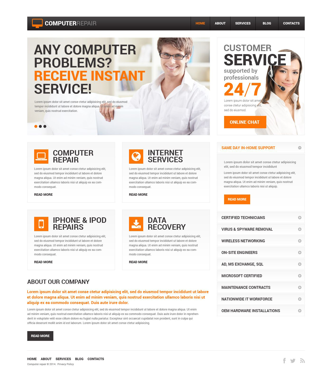 Computer Repair Services Drupal Template