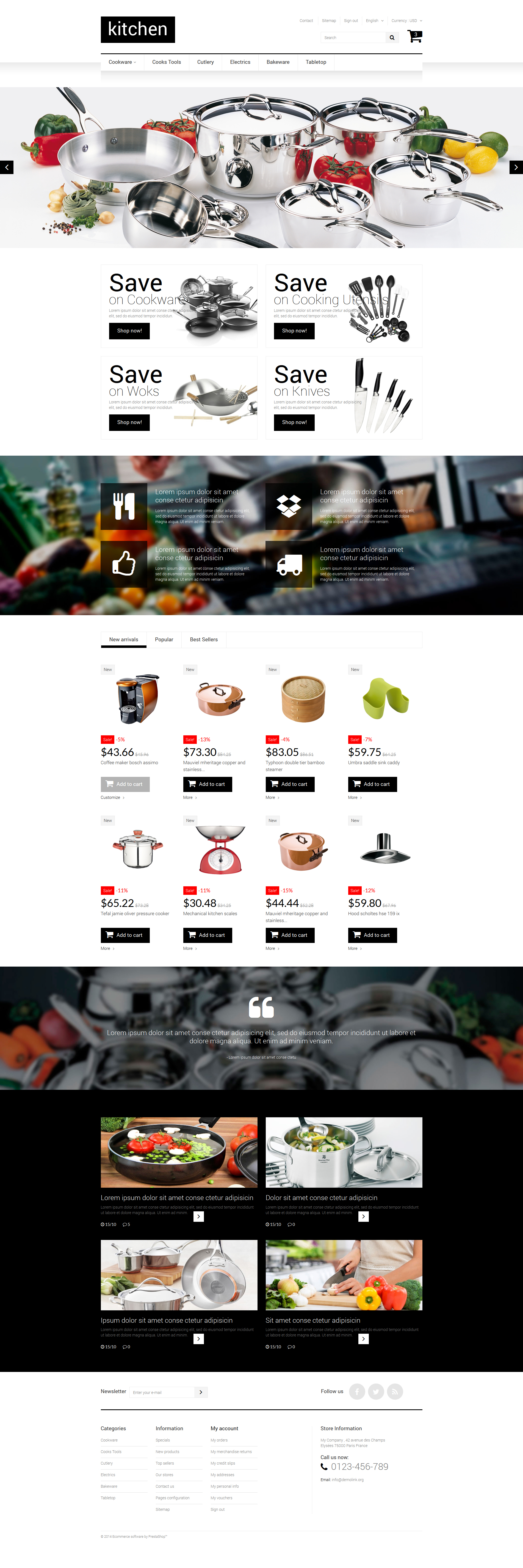 Kitchen Supplies Store PrestaShop Theme