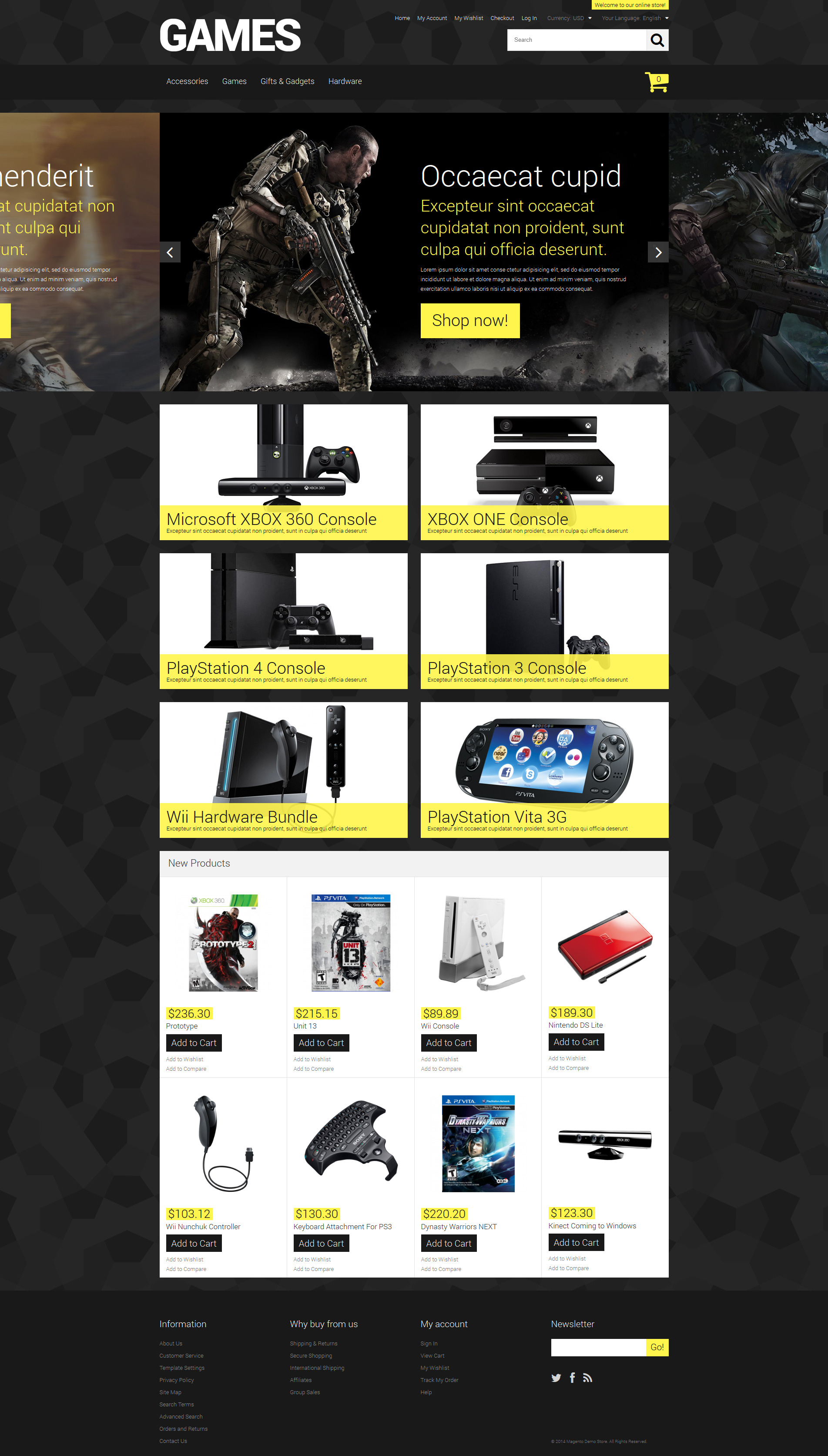 Store for Hardcore Gamers Magento Theme