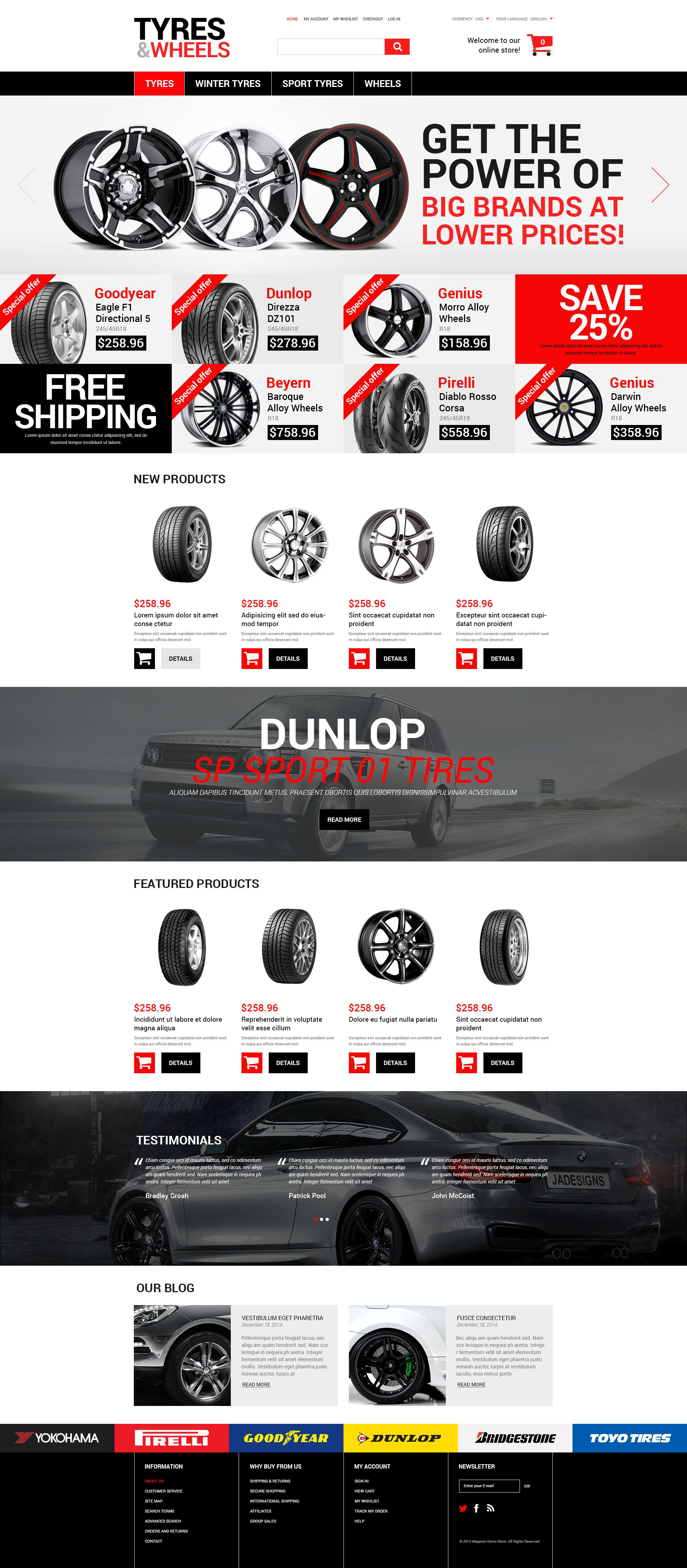 Wheels and Tyres Magento Theme